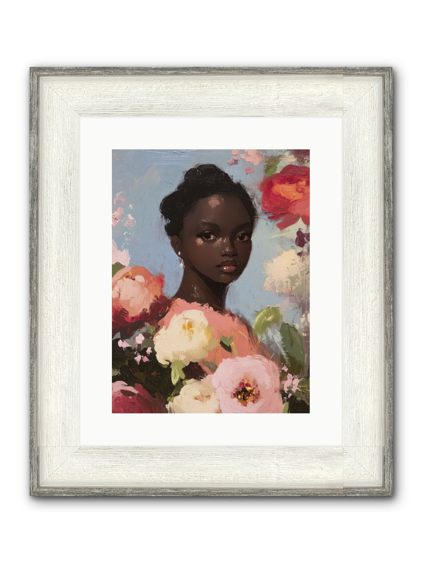 Gardenia’s Secret Keep Framed Print - Driftwood White 12x16