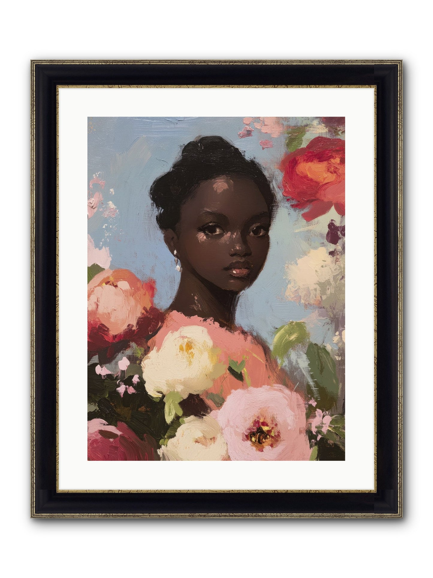 Gardenia’s Secret Keep Framed Print - Black & Gold 18x24
