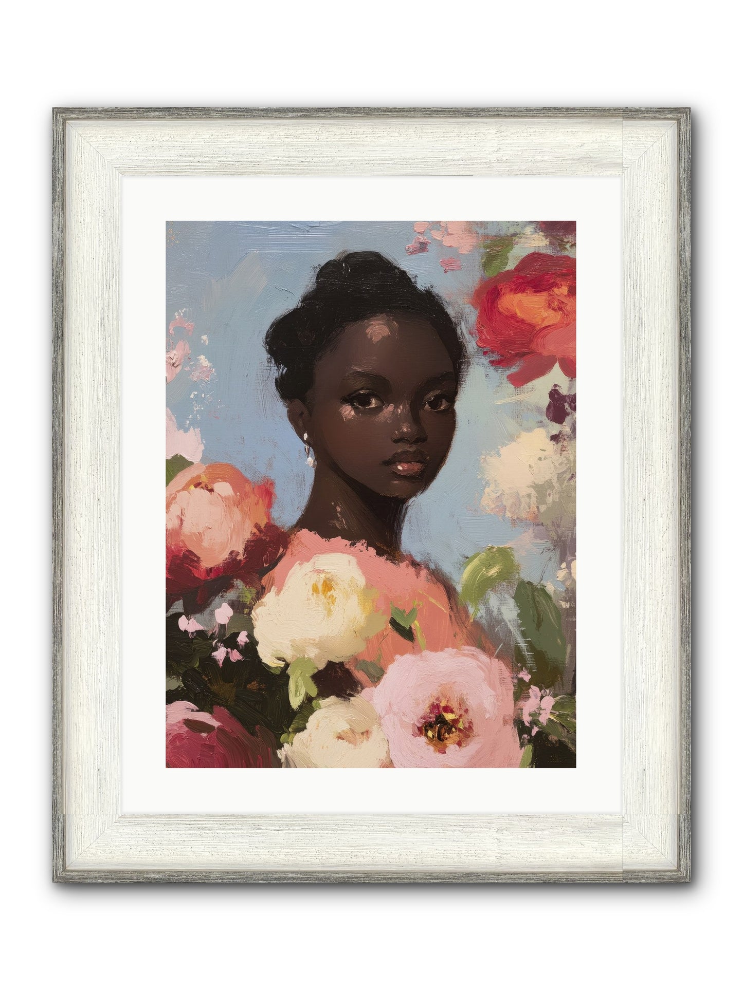 Gardenia’s Secret Keep Framed Print - Driftwood White 18x24