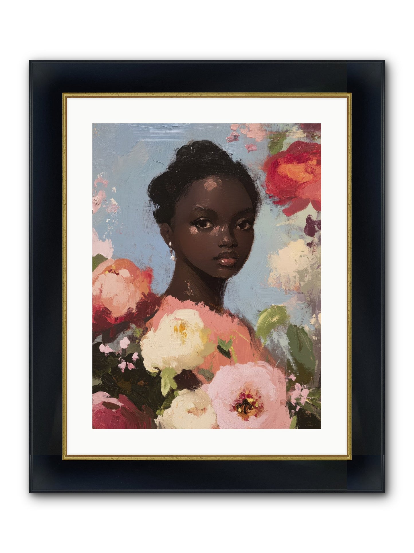 Gardenia’s Secret Keep Framed Print - Wide Black w/Gold 18x24
