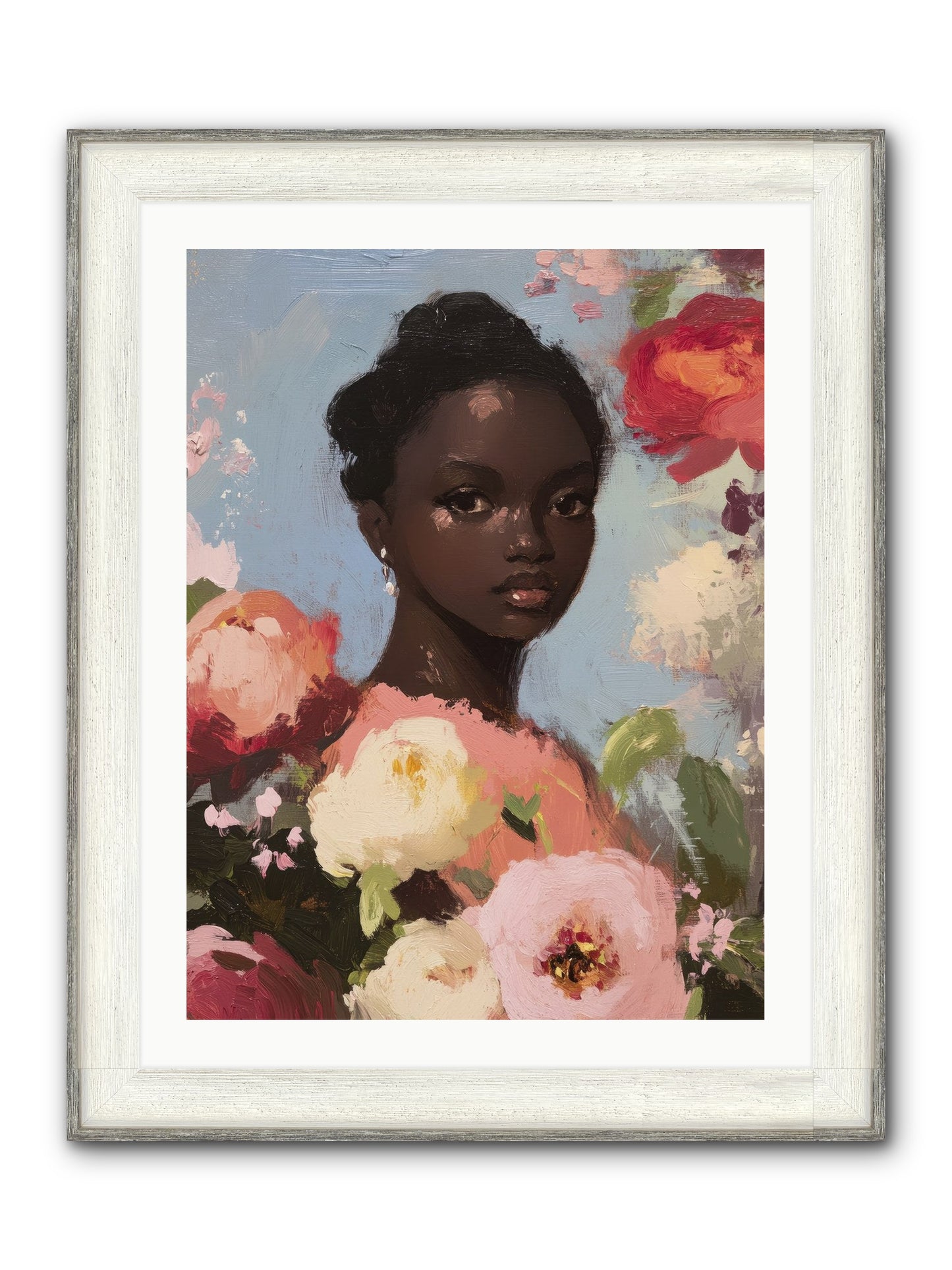 Gardenia’s Secret Keep Framed Print - Driftwood White 24x32