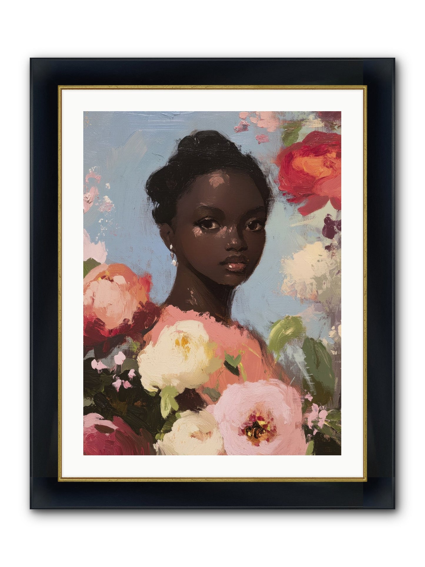 Gardenia’s Secret Keep Framed Print - Wide Black w/Gold 24x32