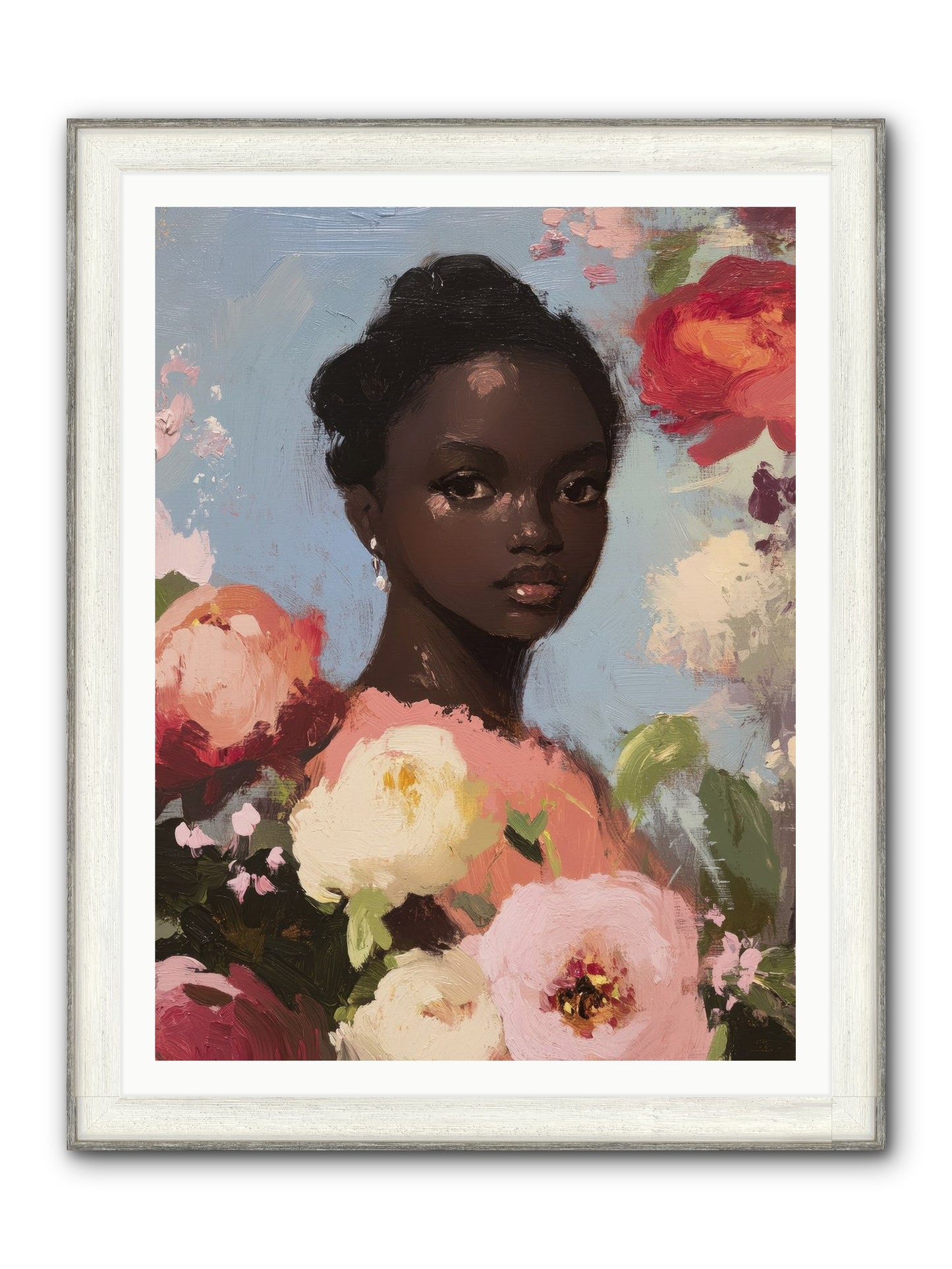 Gardenia’s Secret Keep Framed Print - Driftwood White 36x48