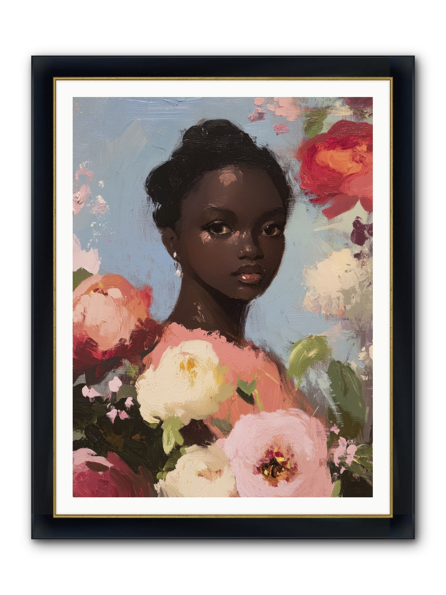Gardenia’s Secret Keep Framed Print - Wide Black w/Gold 36x48