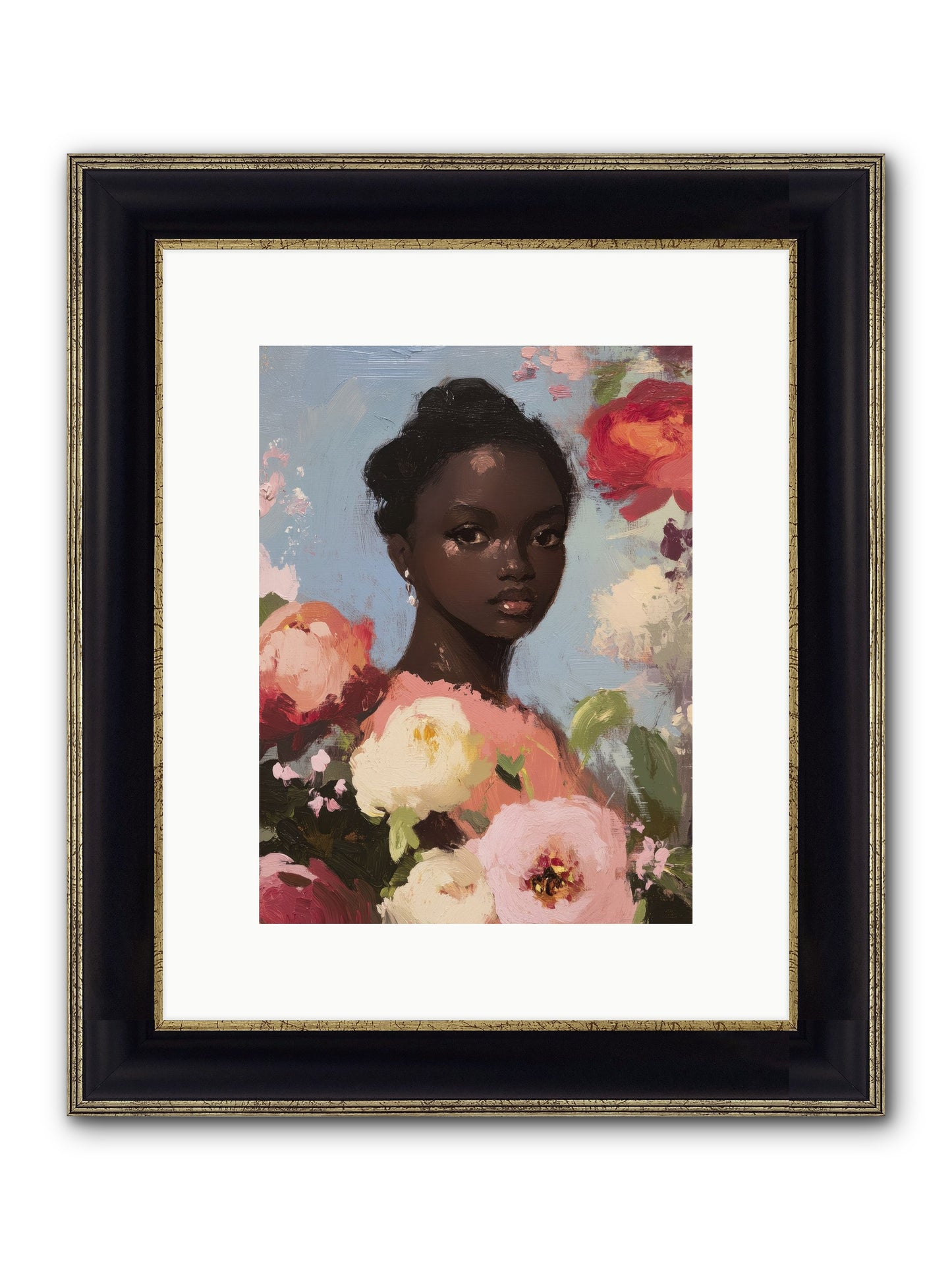 Gardenia’s Secret Keep Framed Print - Black & Gold 9x12