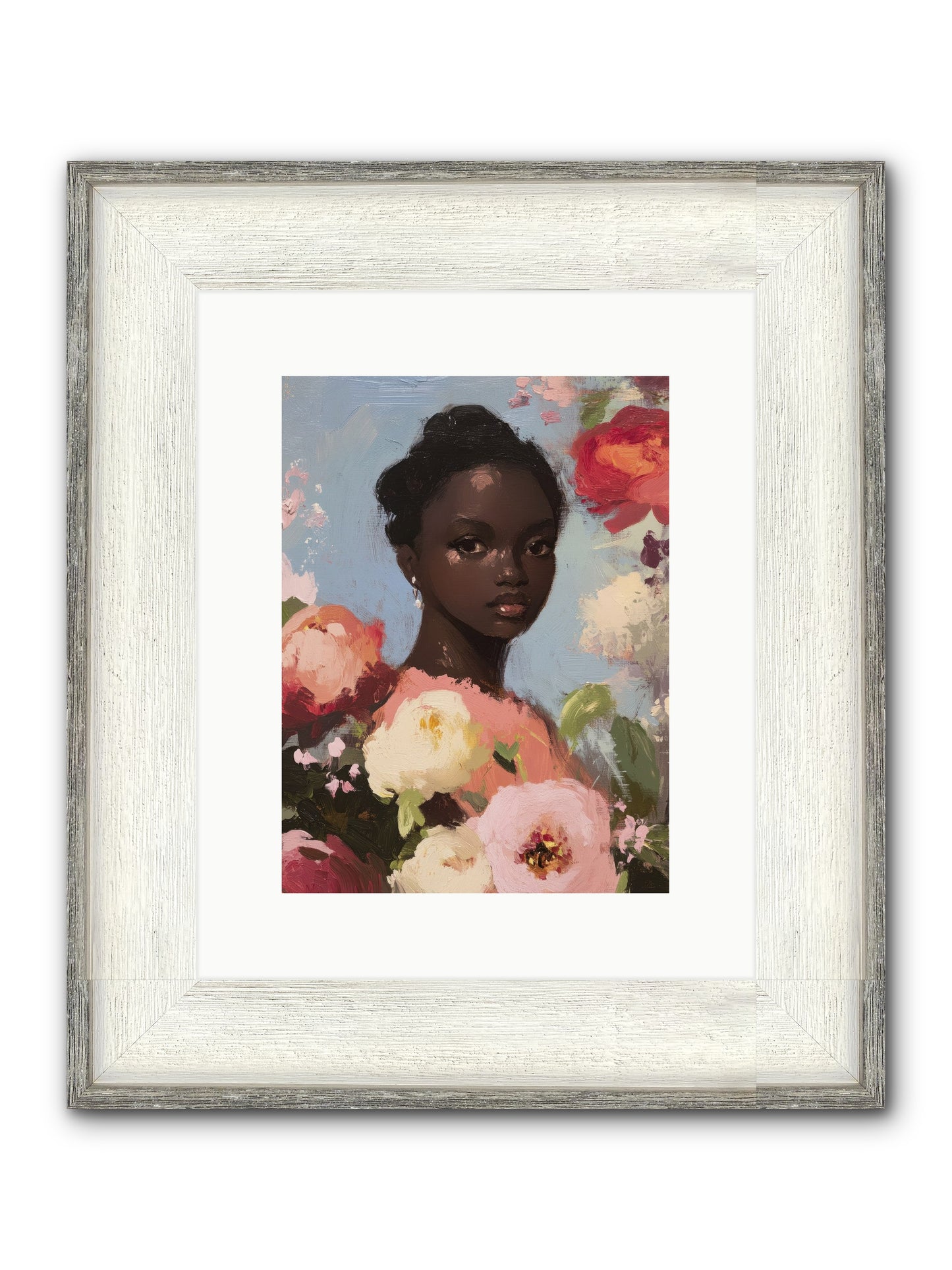 Gardenia’s Secret Keep Framed Print - Driftwood White 9x12