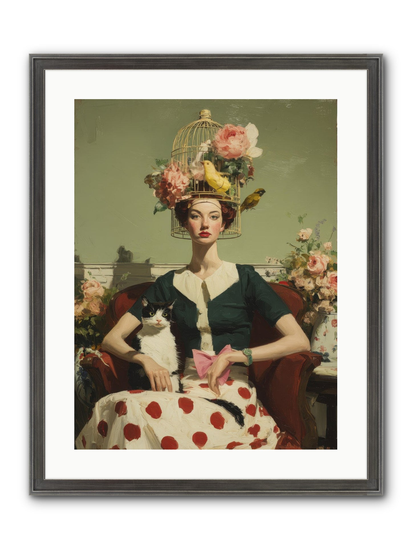 Gardenia & The Telephone Line Framed Print - Slimwoods Black/Silver 18x24