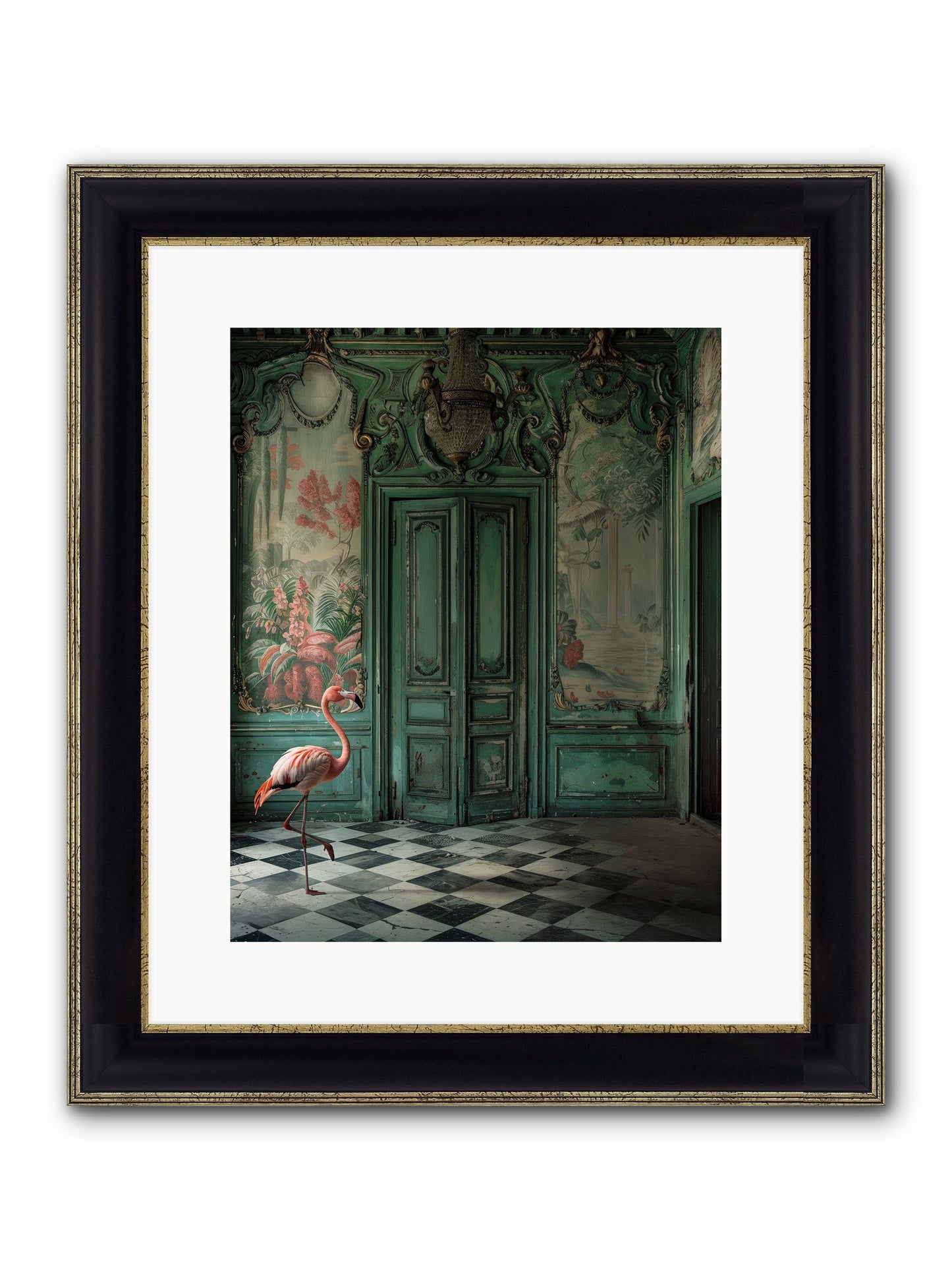 Gatekeeper Of Verdant Wetlands Framed Print - Black & Gold 12x15