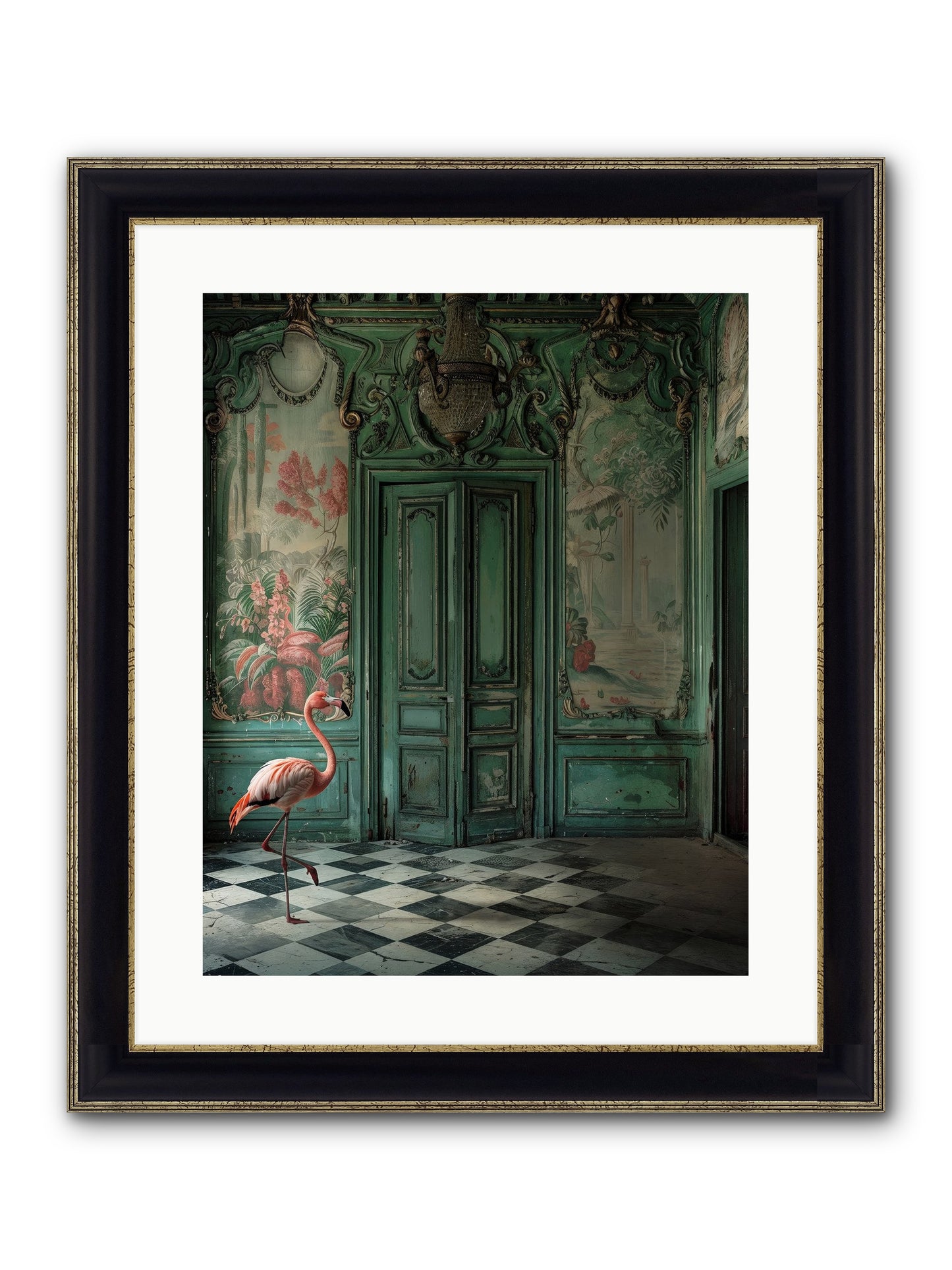Gatekeeper Of Verdant Wetlands Framed Print - Black & Gold 16x20