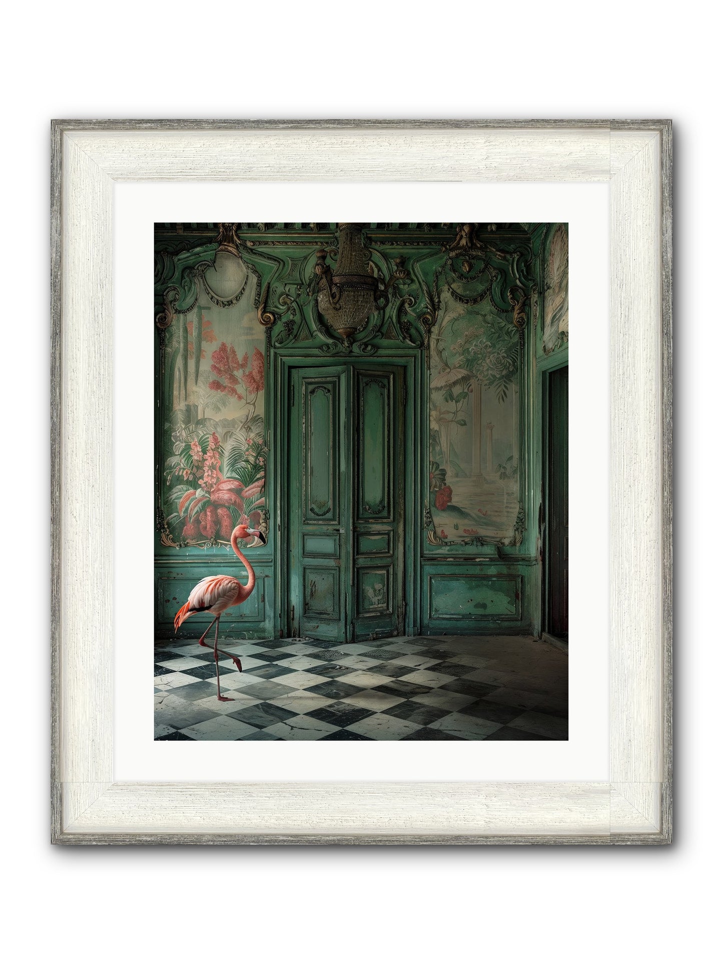 Gatekeeper Of Verdant Wetlands Framed Print - Driftwood White 20x25
