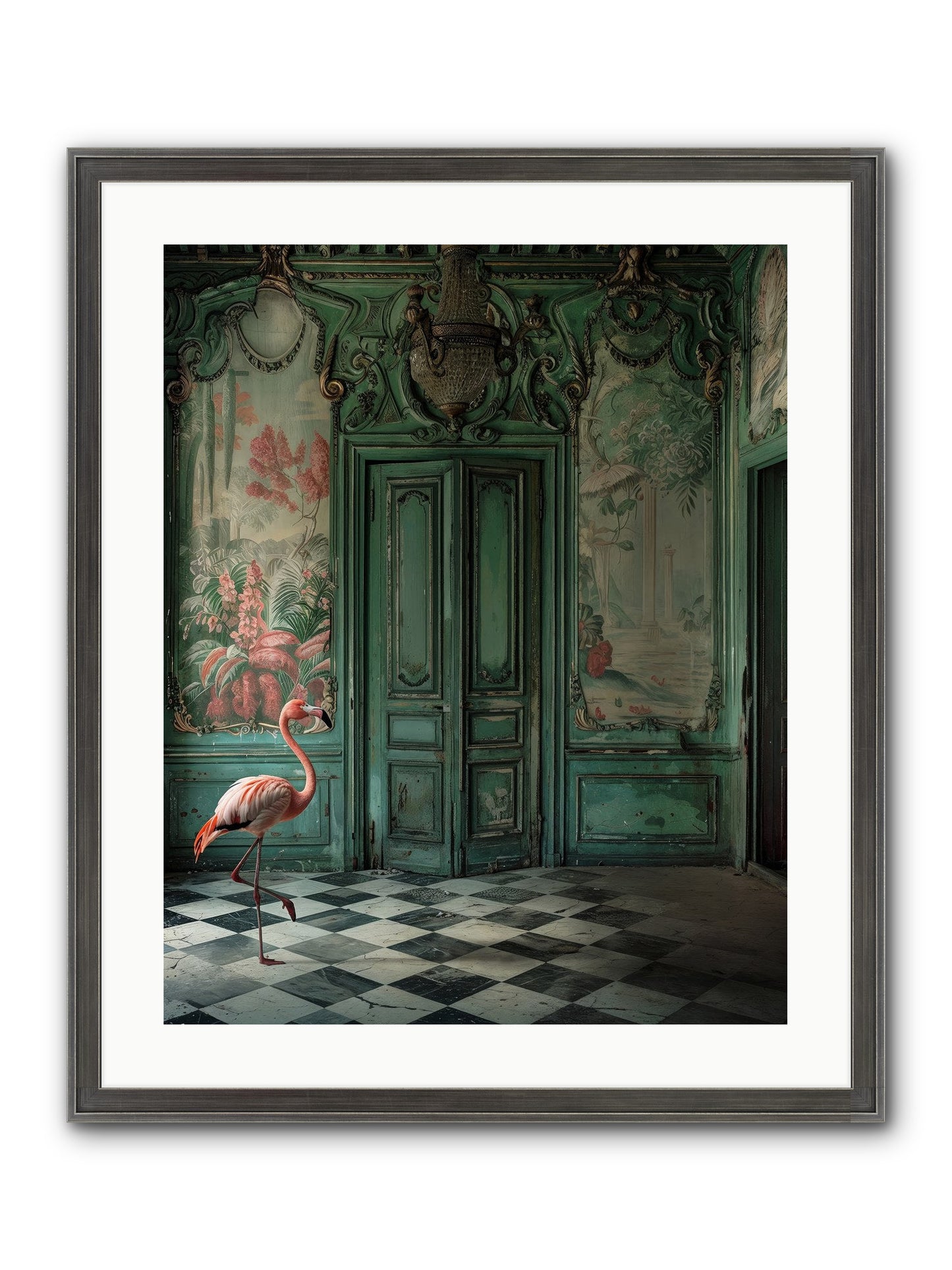 Gatekeeper Of Verdant Wetlands Framed Print - Slimwoods Black/Silver 20x25