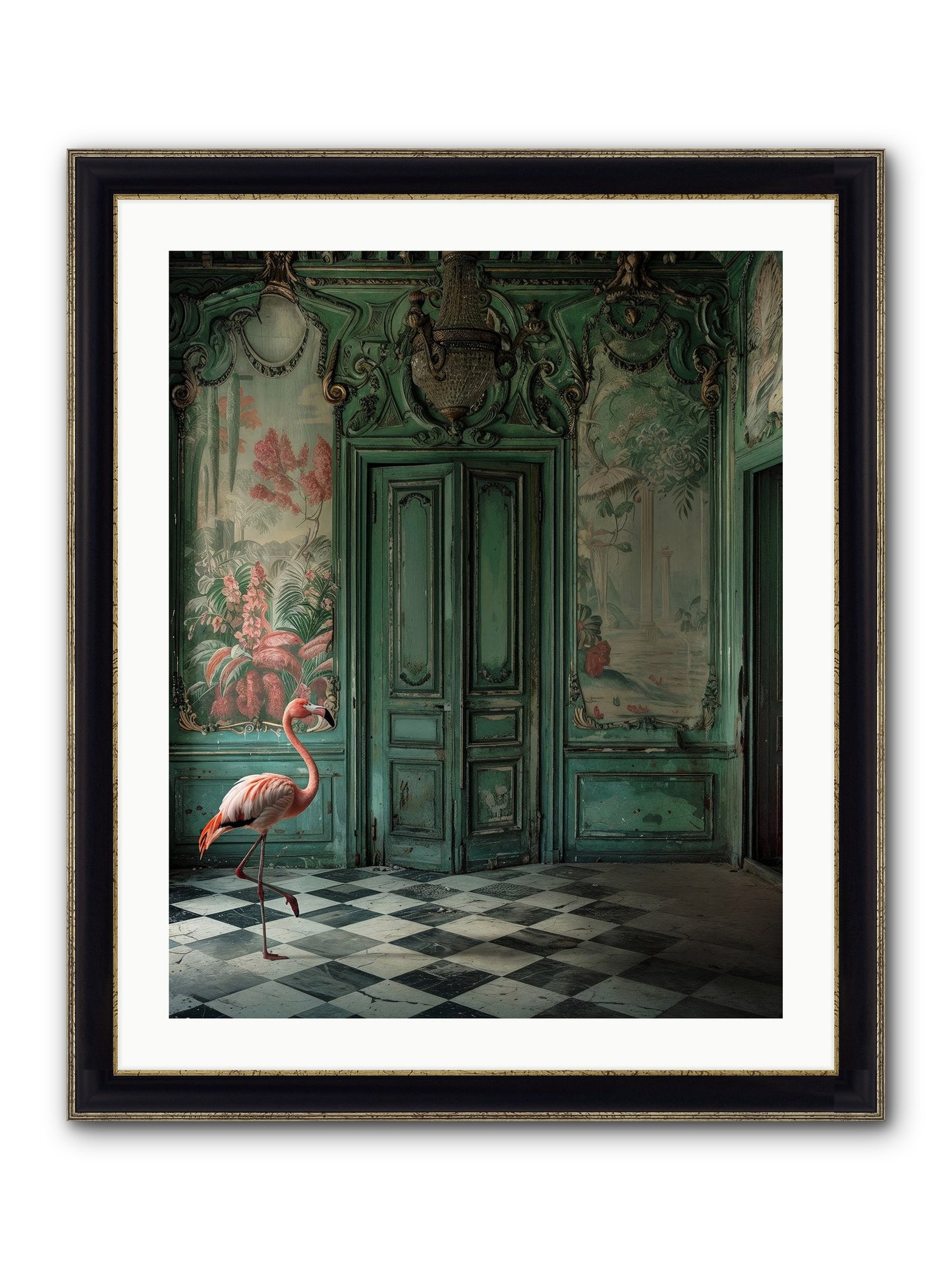 Gatekeeper Of Verdant Wetlands Framed Print - Black & Gold 24x30
