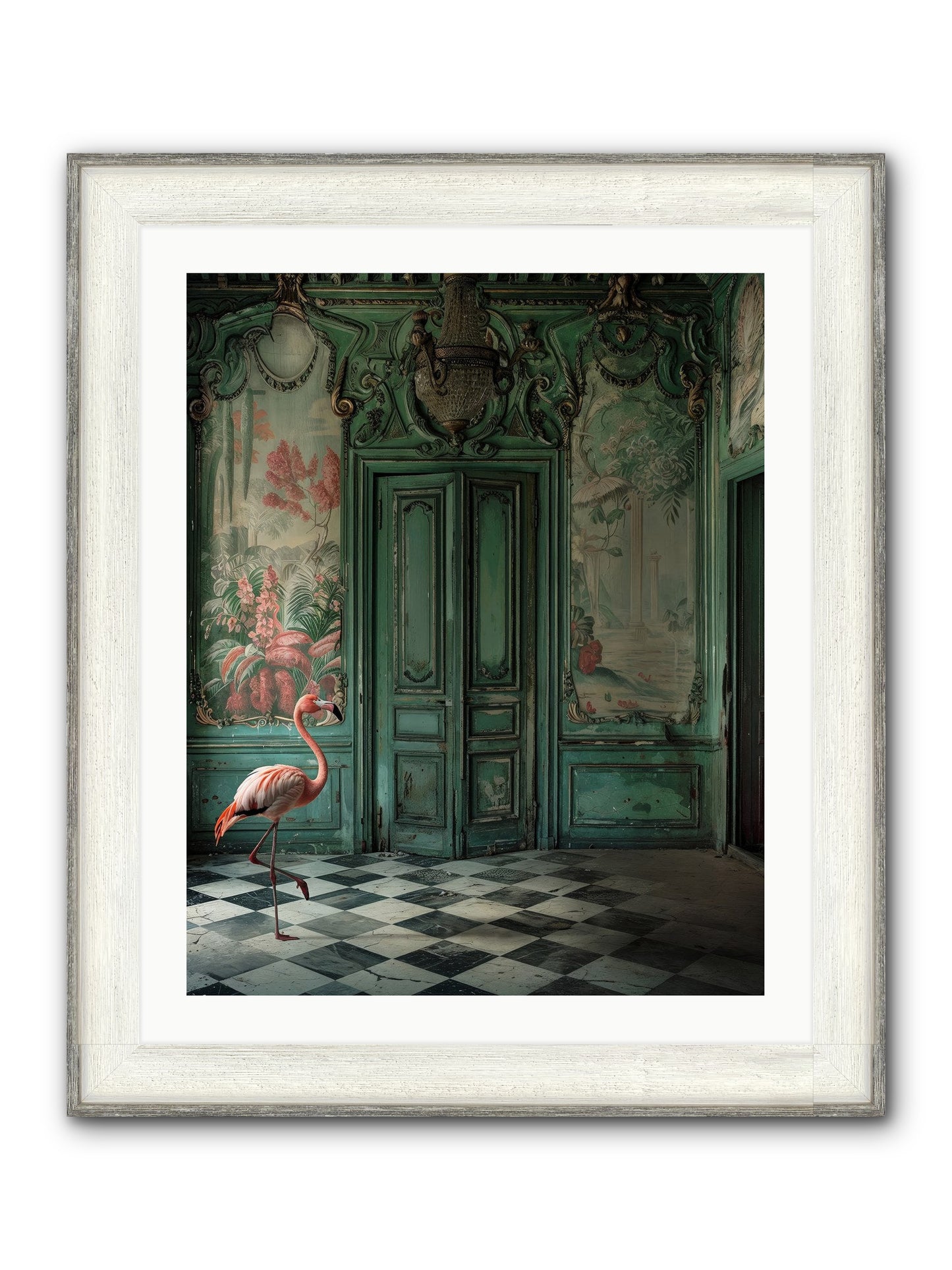 Gatekeeper Of Verdant Wetlands Framed Print - Driftwood White 24x30