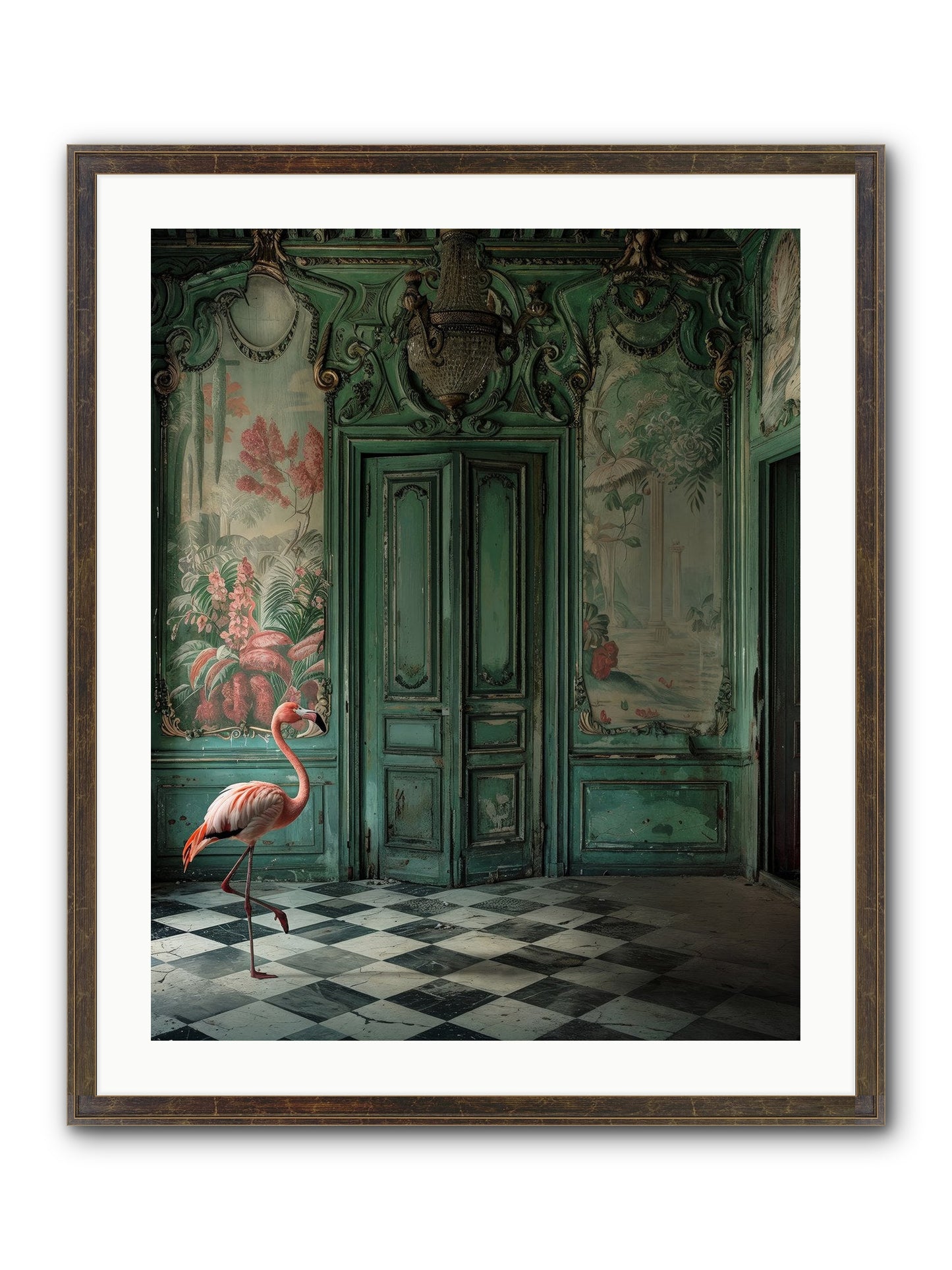 Gatekeeper Of Verdant Wetlands Framed Print - Slimwoods Black/Gold 24x30