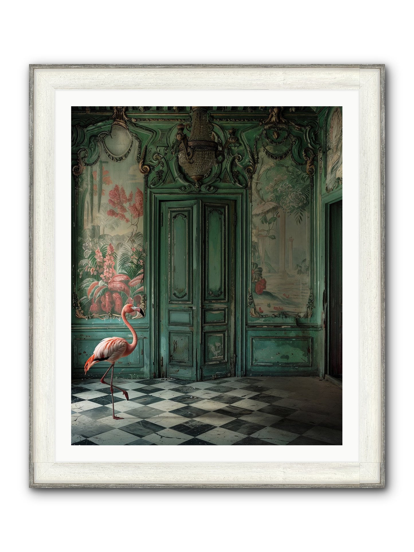 Gatekeeper Of Verdant Wetlands Framed Print - Driftwood White 32x40