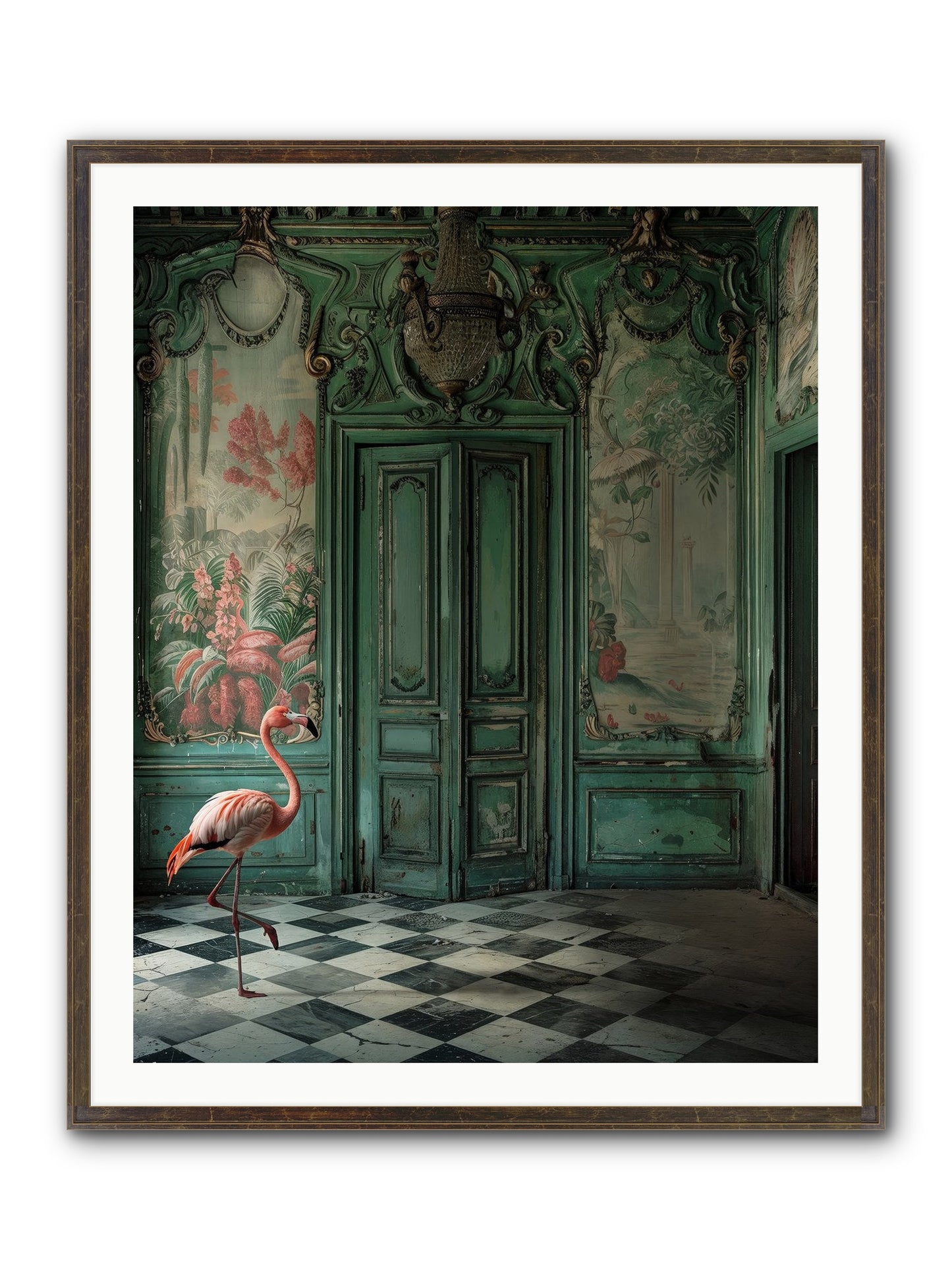 Gatekeeper Of Verdant Wetlands Framed Print - Slimwoods Black/Gold 32x40