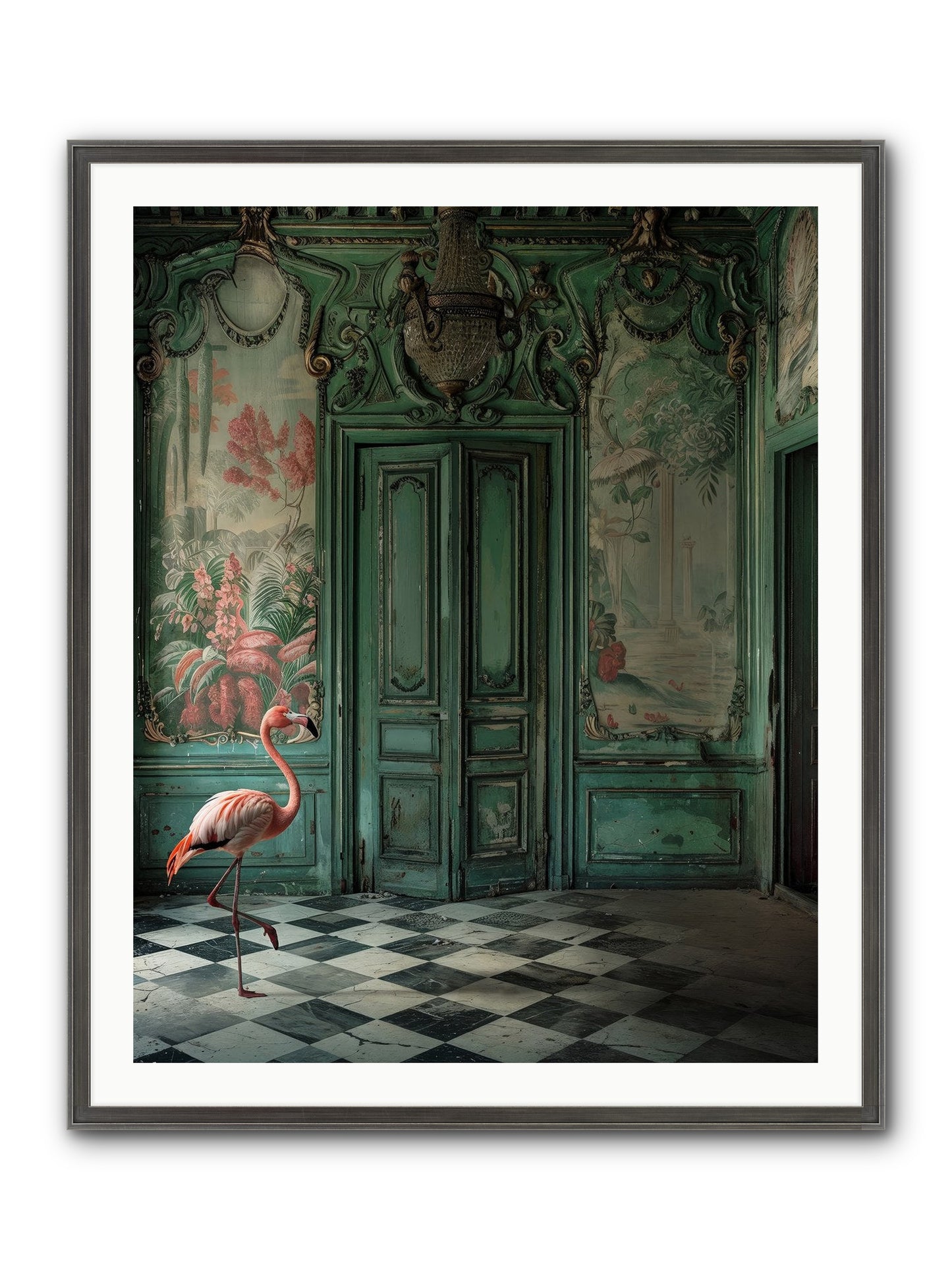 Gatekeeper Of Verdant Wetlands Framed Print - Slimwoods Black/Silver 32x40