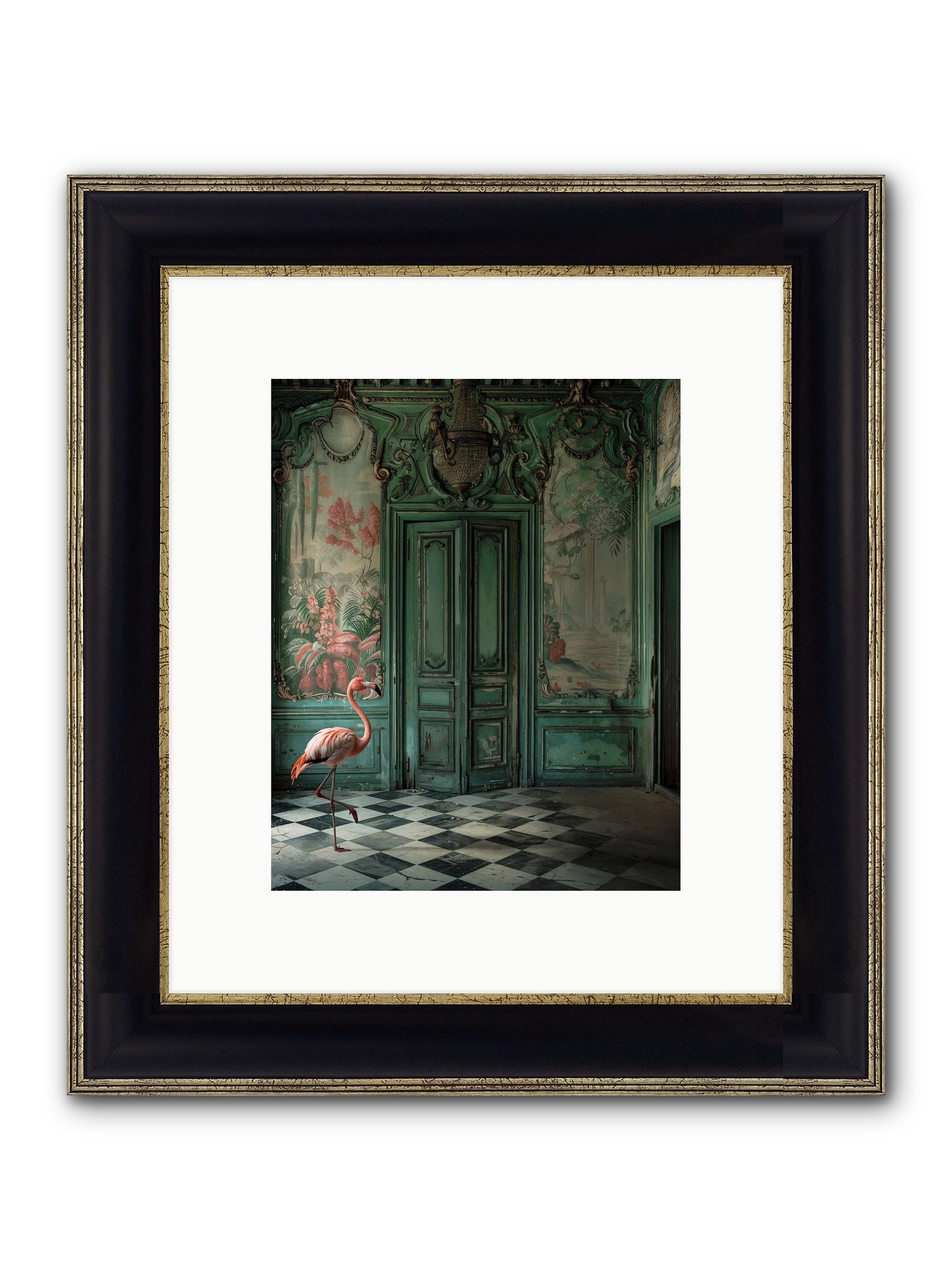Gatekeeper Of Verdant Wetlands Framed Print - Black & Gold 8x10