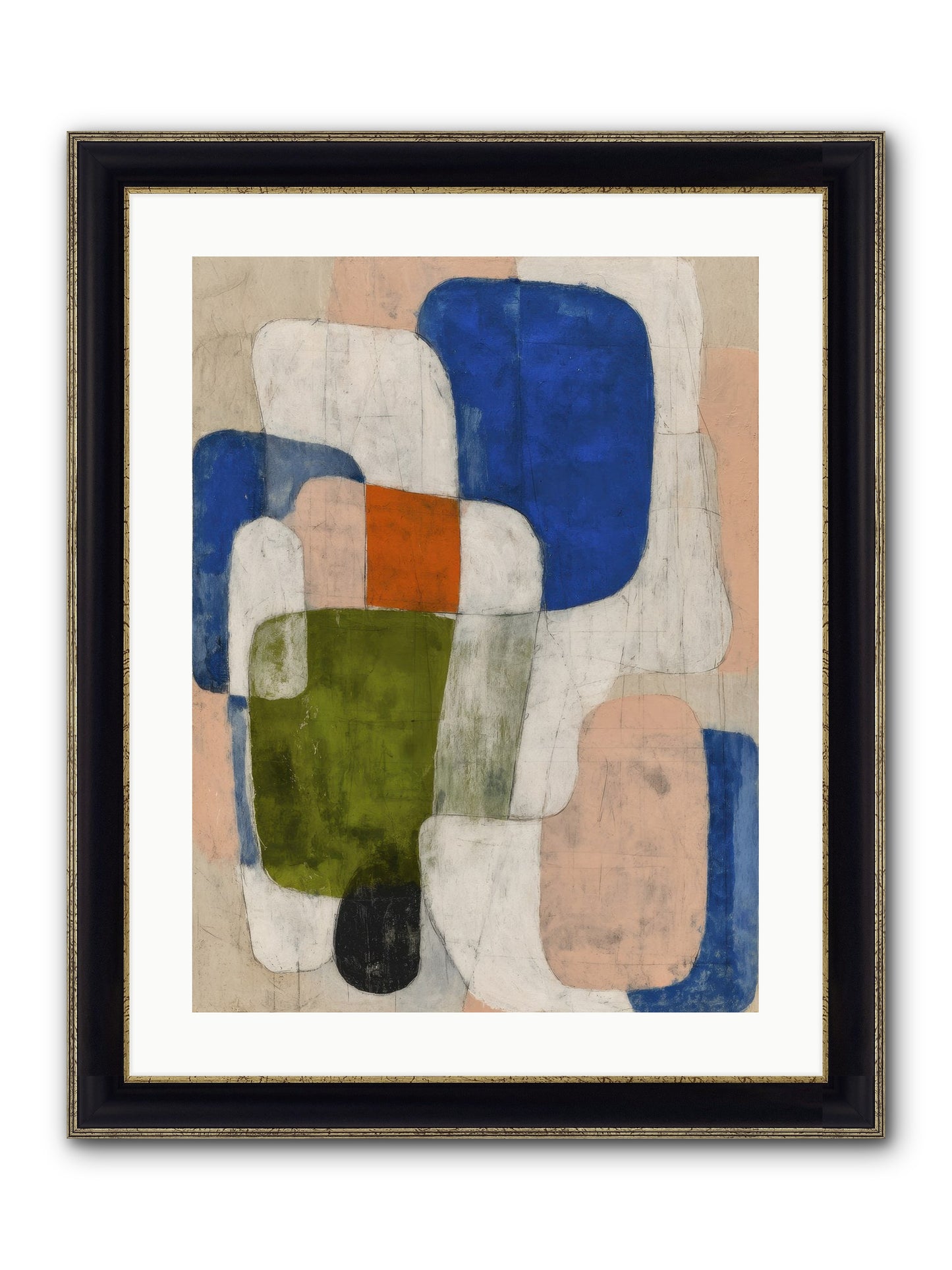 Gathered Round Framed Print - Black & Gold 18x24