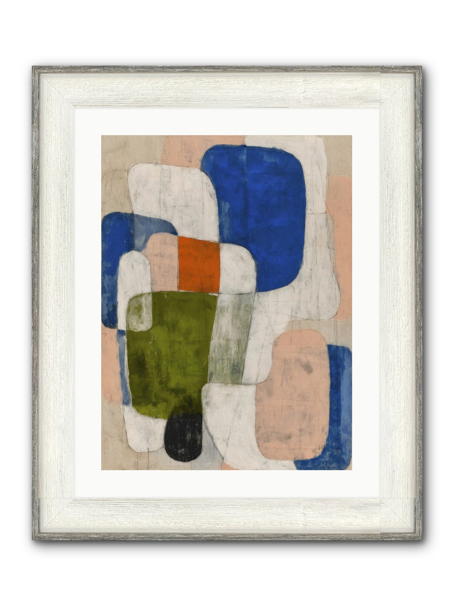 Gathered Round Framed Print - Driftwood White 18x24