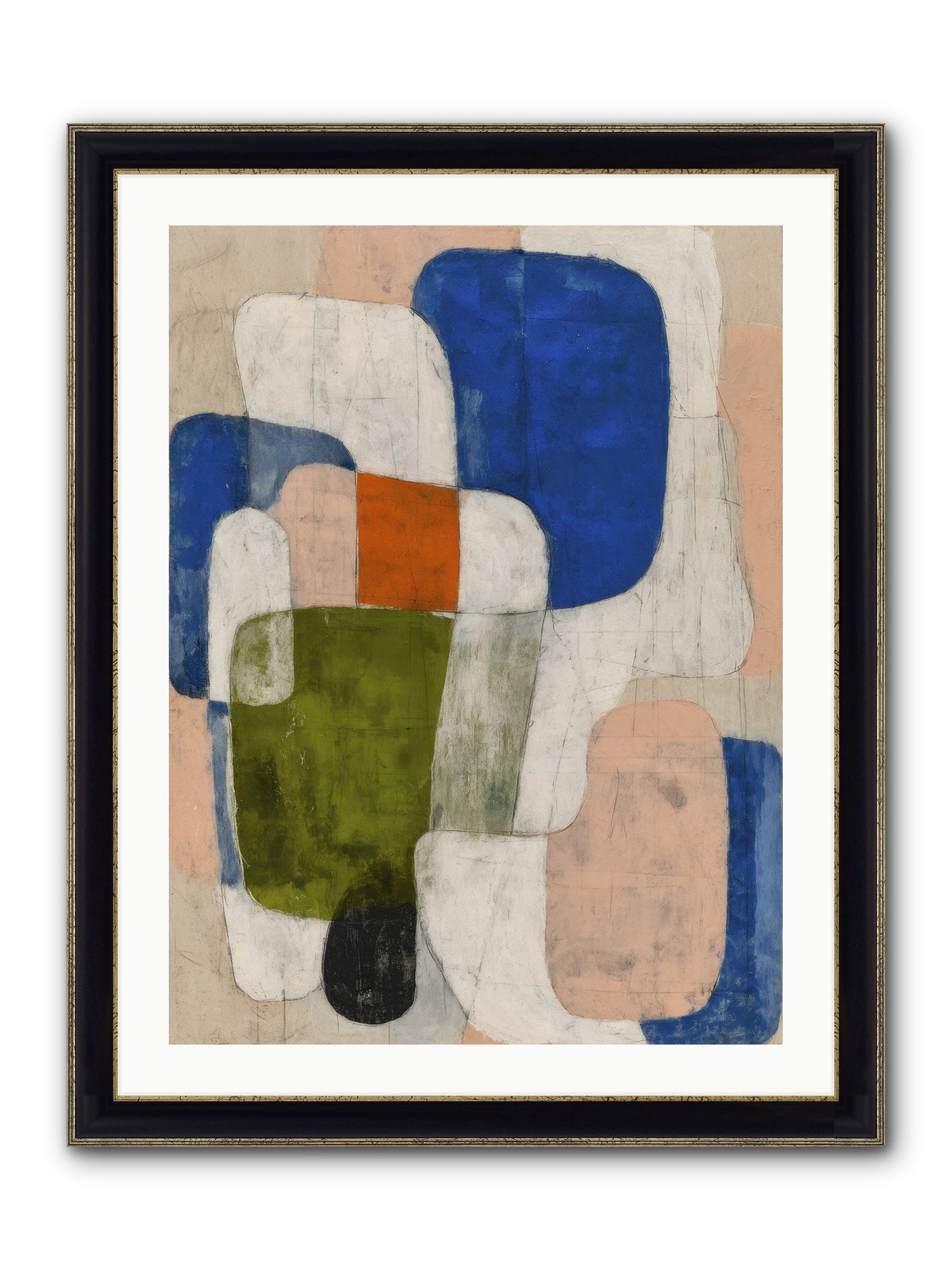 Gathered Round Framed Print - Black & Gold 24x32
