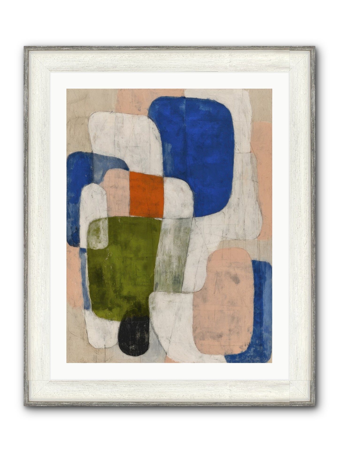 Gathered Round Framed Print - Driftwood White 24x32