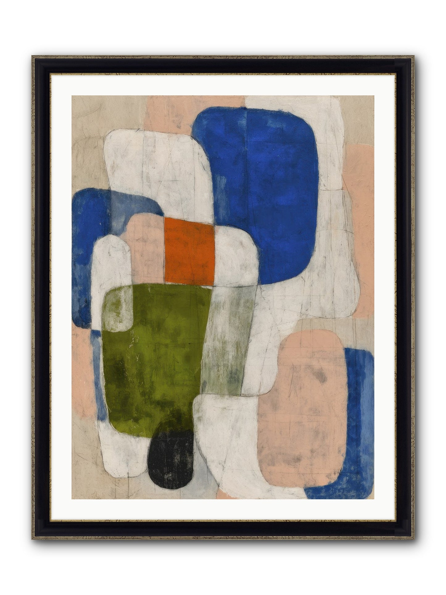 Gathered Round Framed Print - Black & Gold 30x40