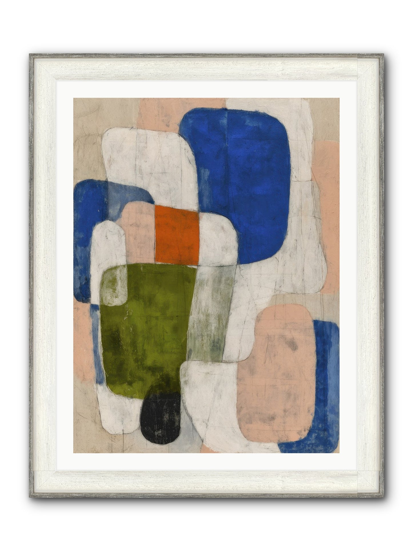 Gathered Round Framed Print - Driftwood White 30x40