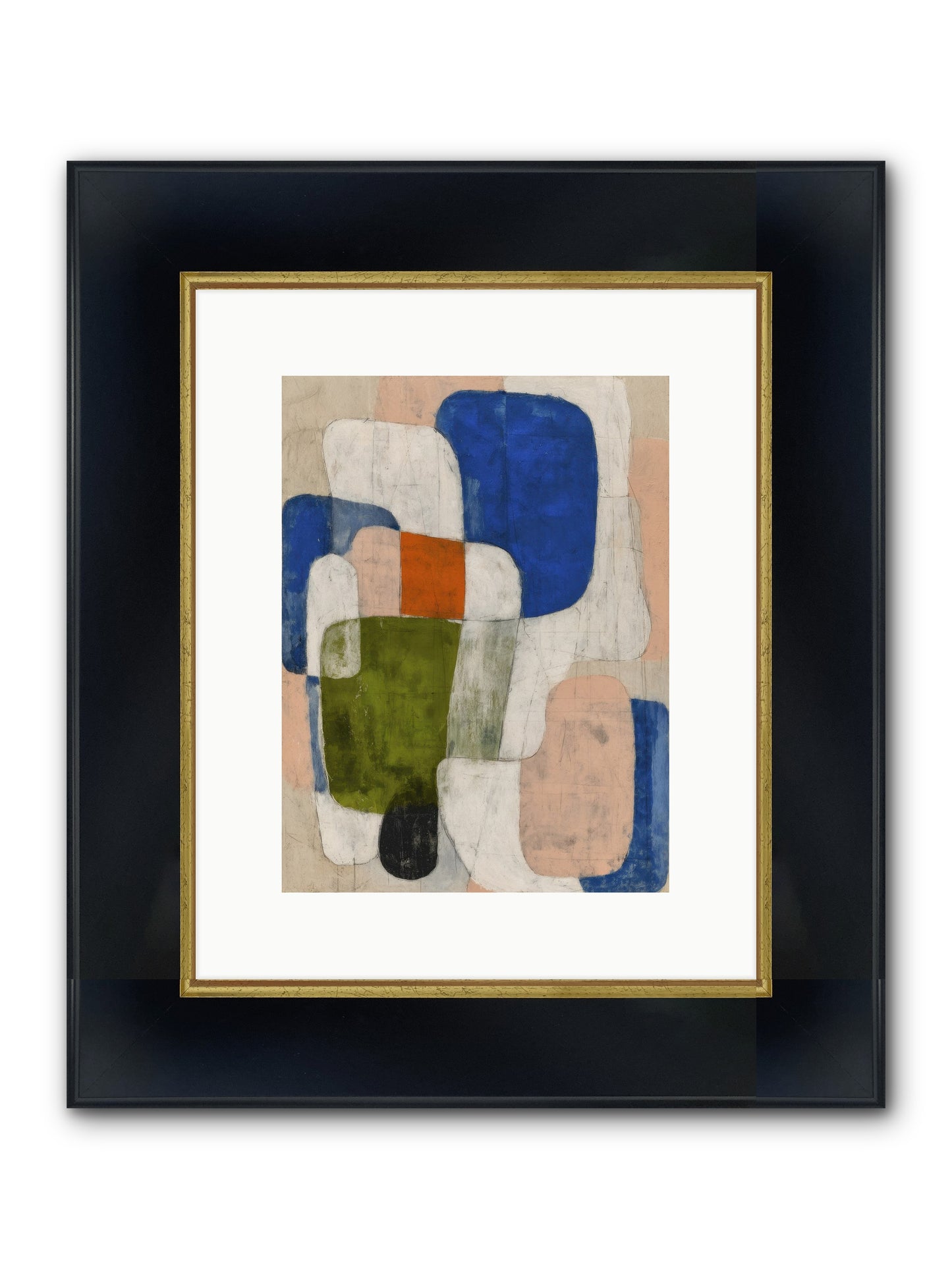 Gathered Round Framed Print - Wide Black w/Gold 9x12