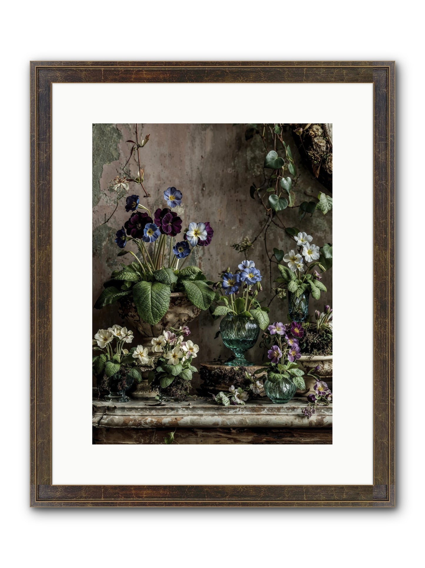 Gathered Framed Print - Slimwoods Black/Gold 12x16