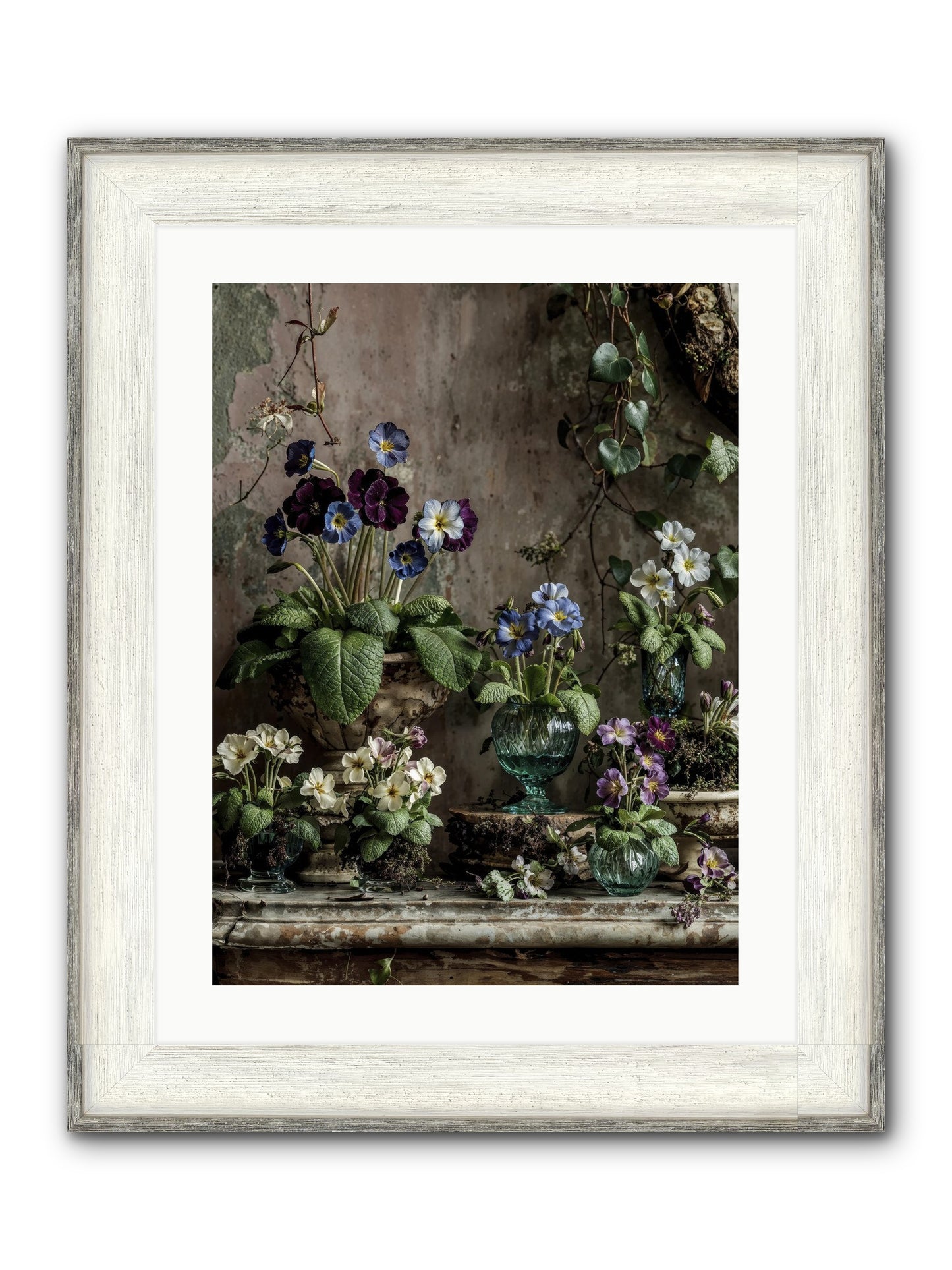 Gathered Framed Print - Driftwood White 18x24