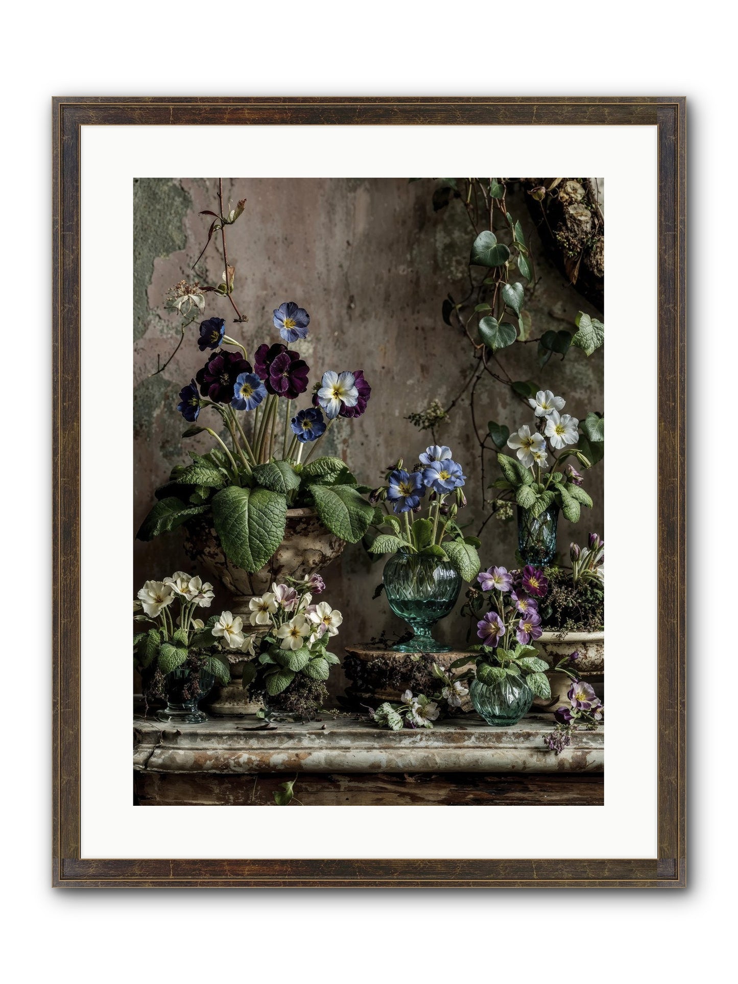 Gathered Framed Print - Slimwoods Black/Gold 18x24