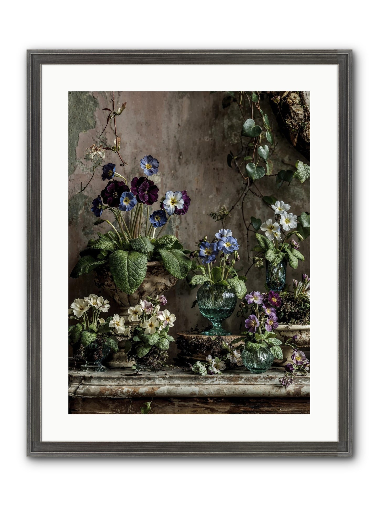 Gathered Framed Print - Slimwoods Black/Silver 18x24