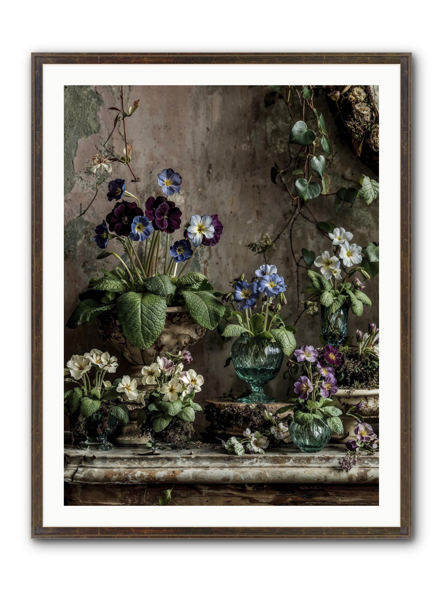 Gathered Framed Print - Slimwoods Black/Gold 30x40
