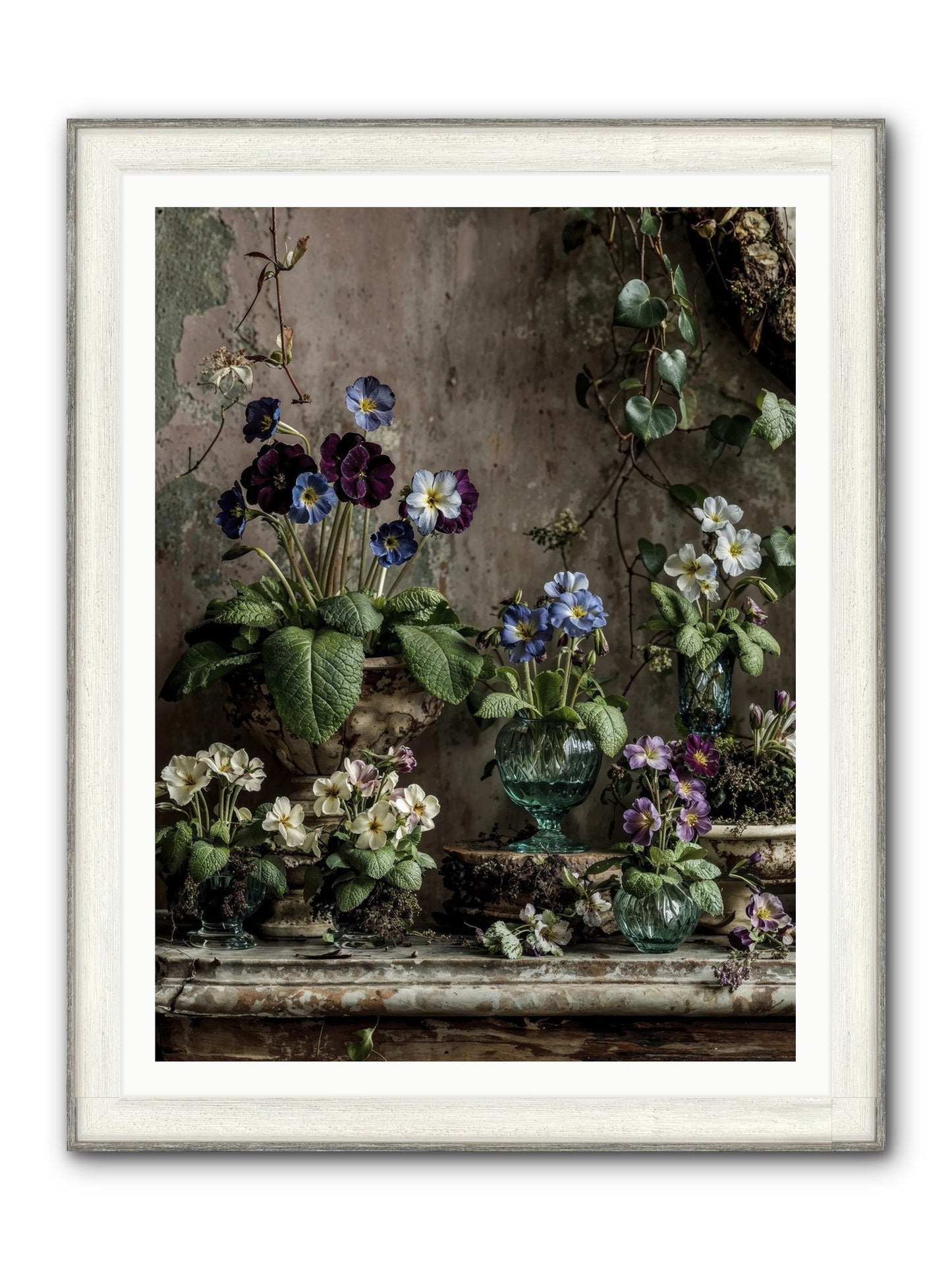 Gathered Framed Print - Driftwood White 36x48