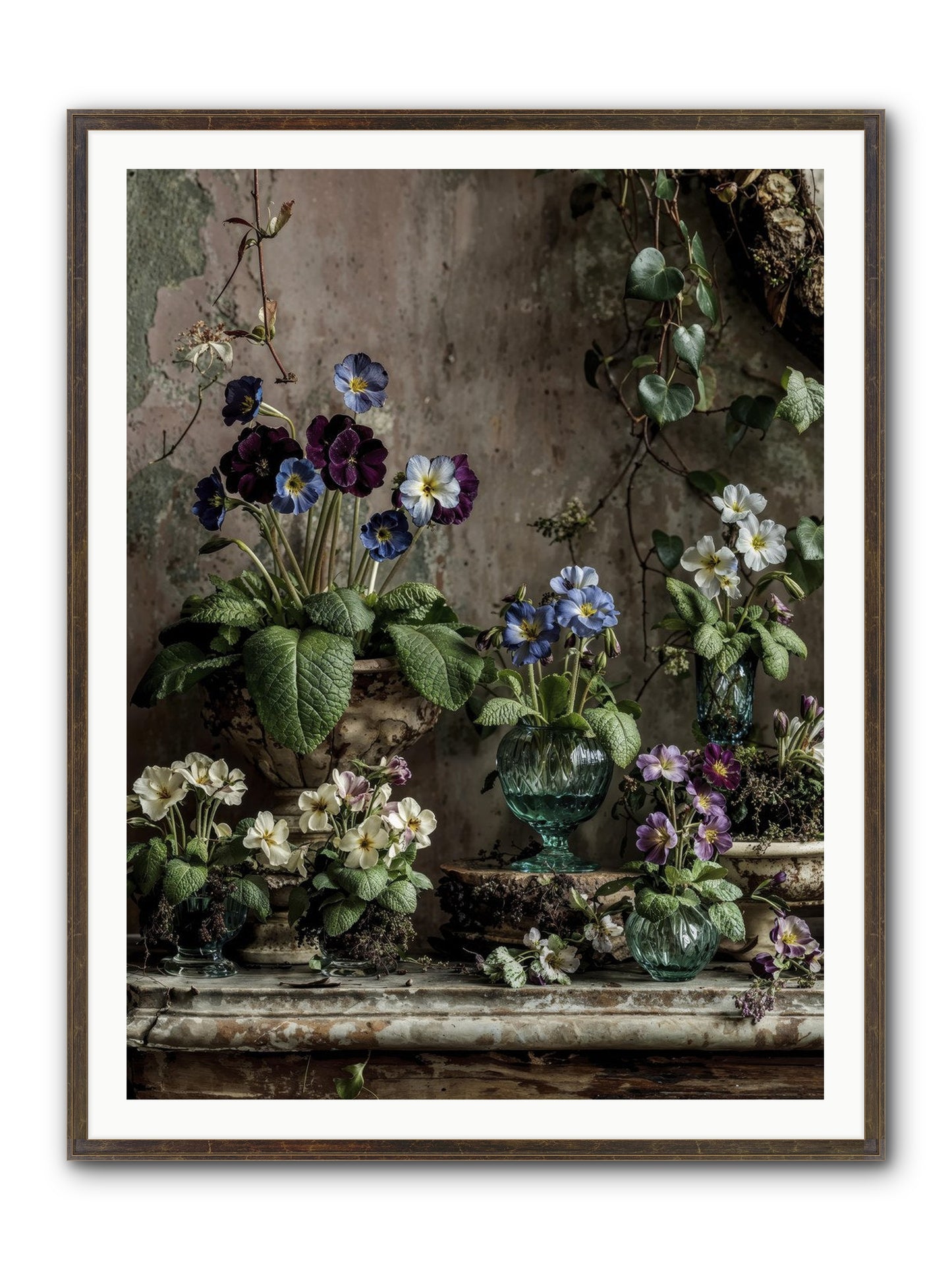 Gathered Framed Print - Slimwoods Black/Gold 36x48