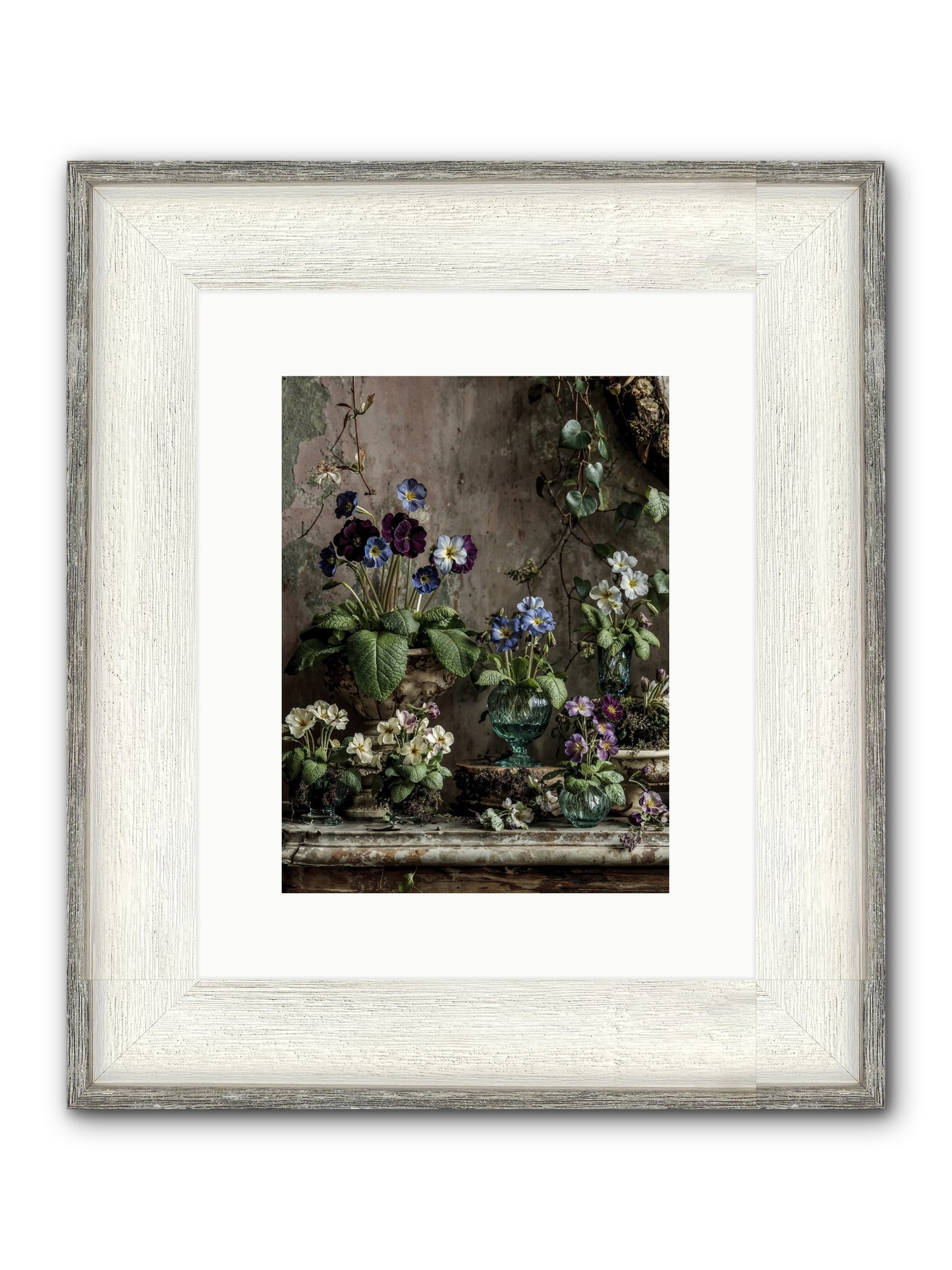 Gathered Framed Print - Driftwood White 9x12