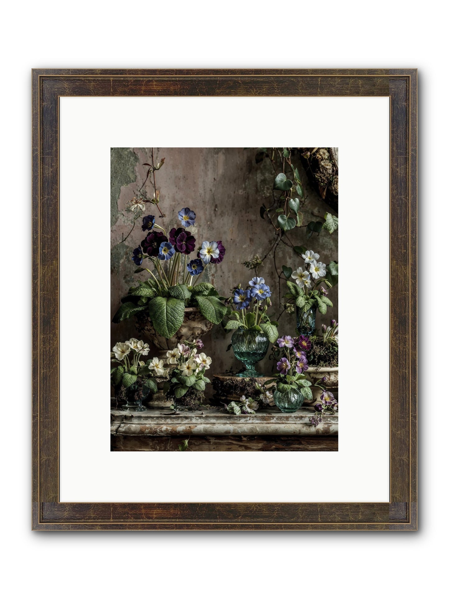 Gathered Framed Print - Slimwoods Black/Gold 9x12