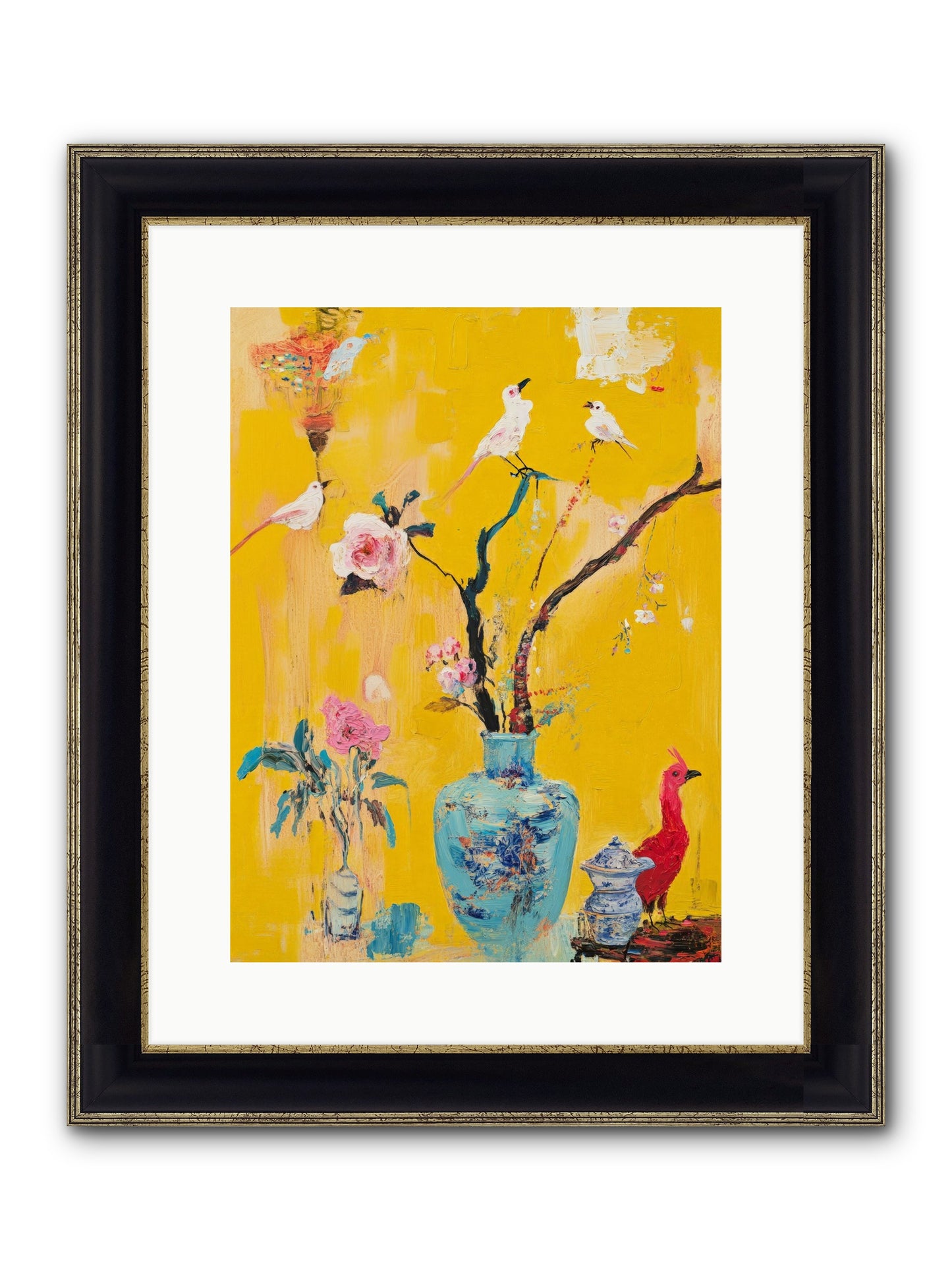 Gathered Wonder Framed Print - Black & Gold 12x16