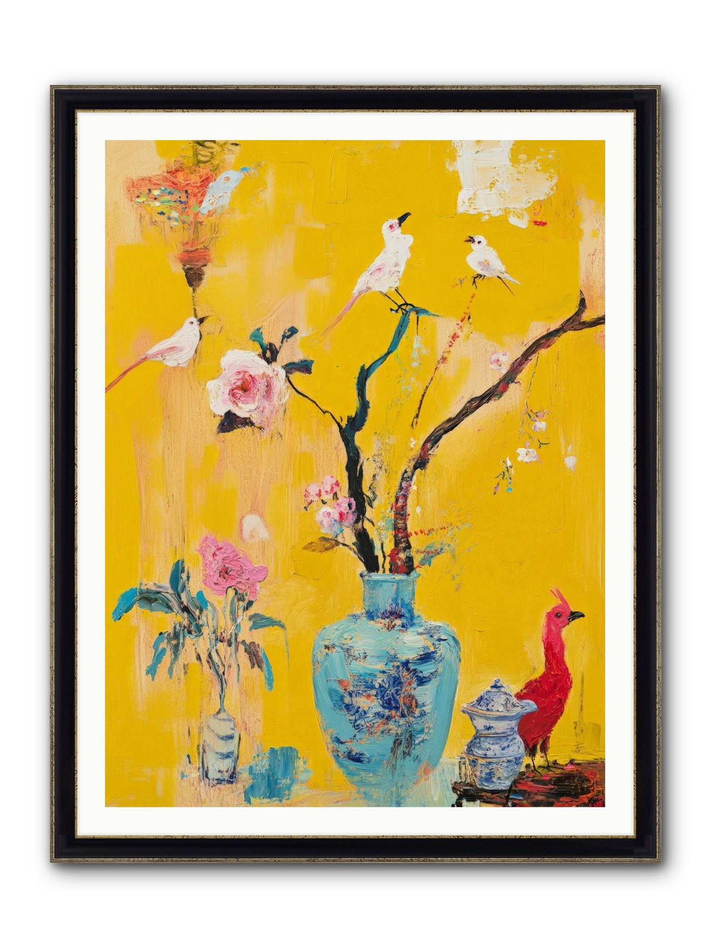 Gathered Wonder Framed Print - Black & Gold 36x48