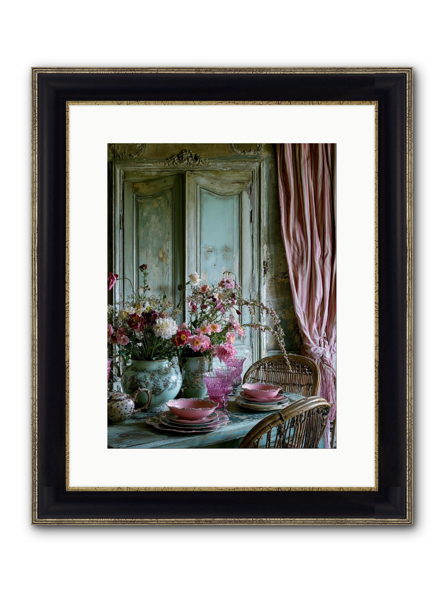 Gathering Of Angels Framed Print - Black & Gold 12x16