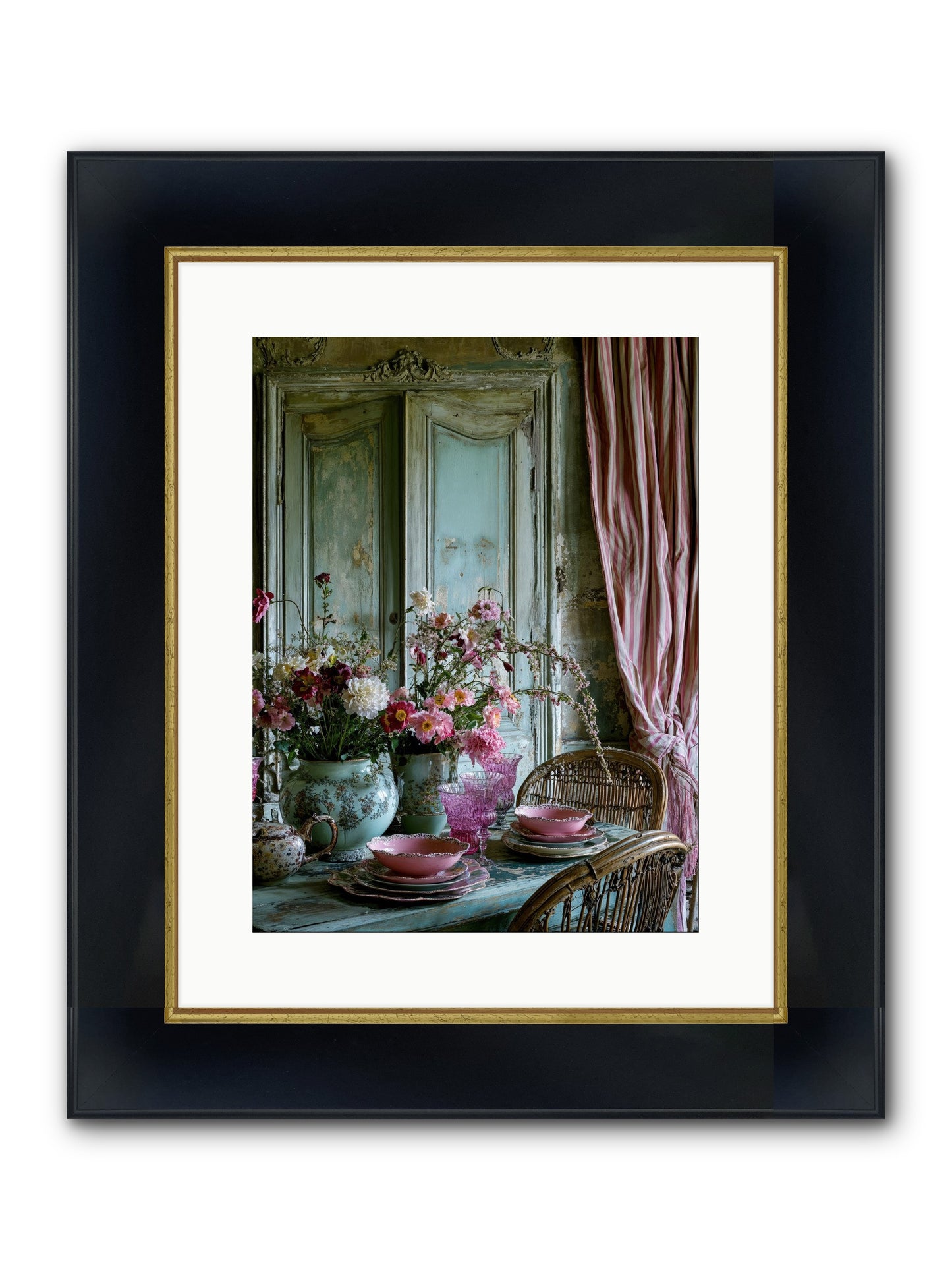 Gathering Of Angels Framed Print - Wide Black w/Gold 12x16