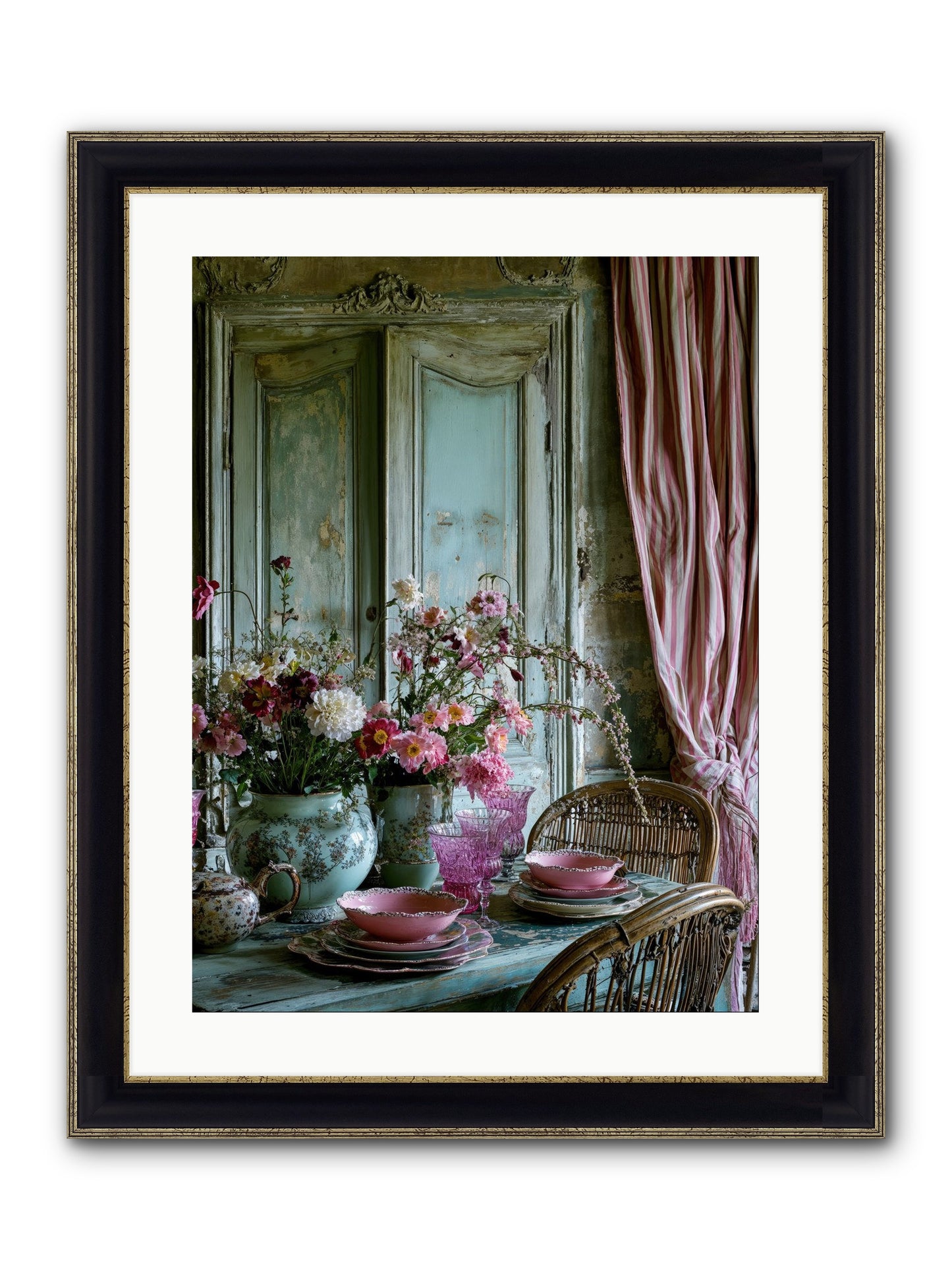 Gathering Of Angels Framed Print - Black & Gold 18x24