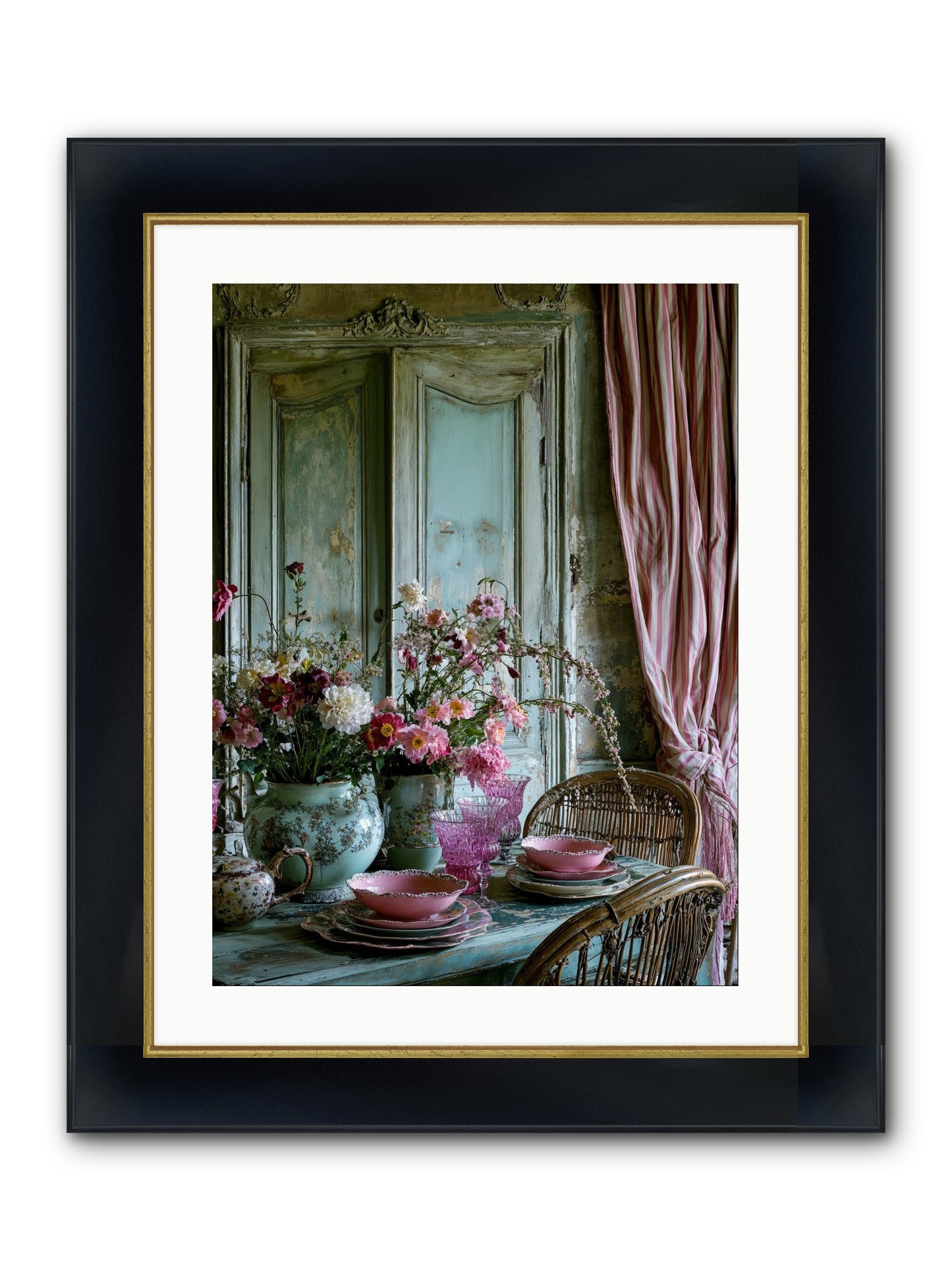 Gathering Of Angels Framed Print - Wide Black w/Gold 18x24