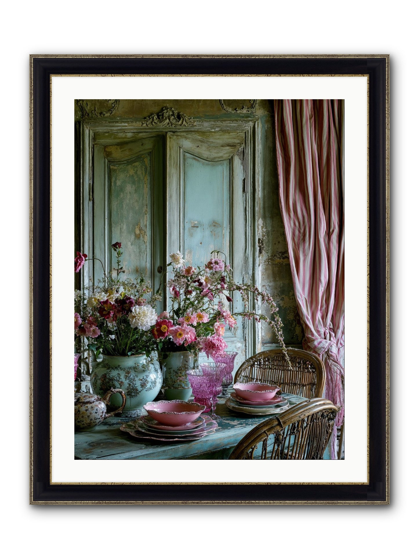 Gathering Of Angels Framed Print - Black & Gold 24x32