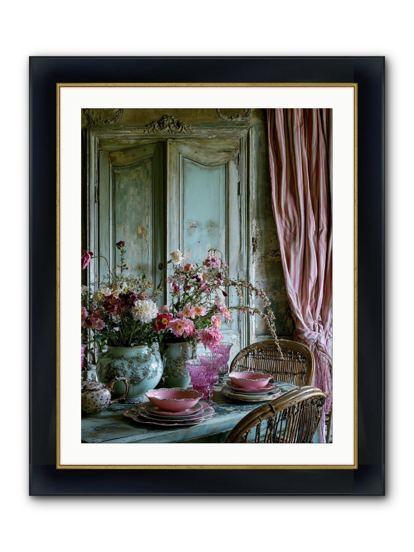 Gathering Of Angels Framed Print - Wide Black w/Gold 24x32