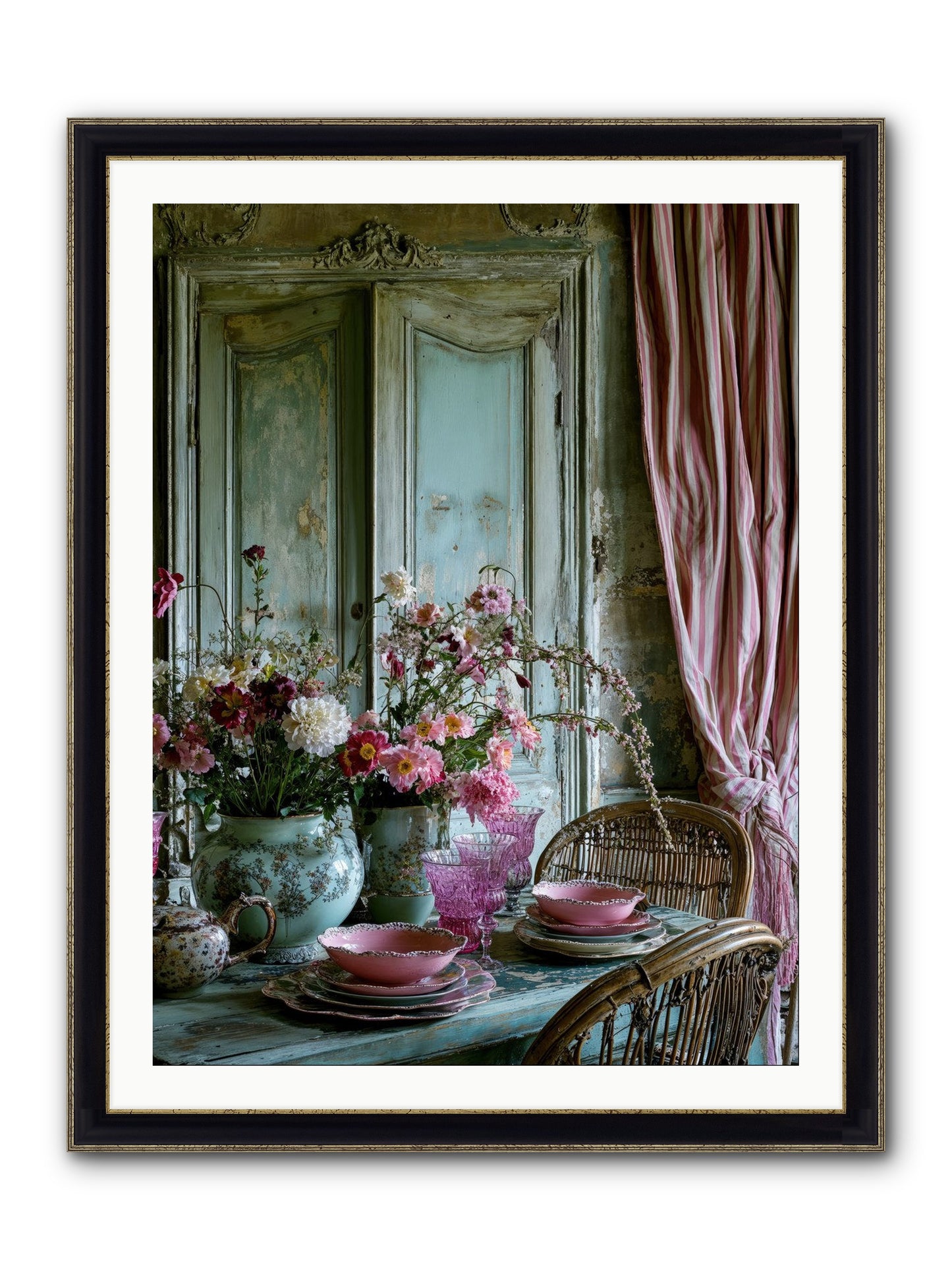 Gathering Of Angels Framed Print - Black & Gold 30x40