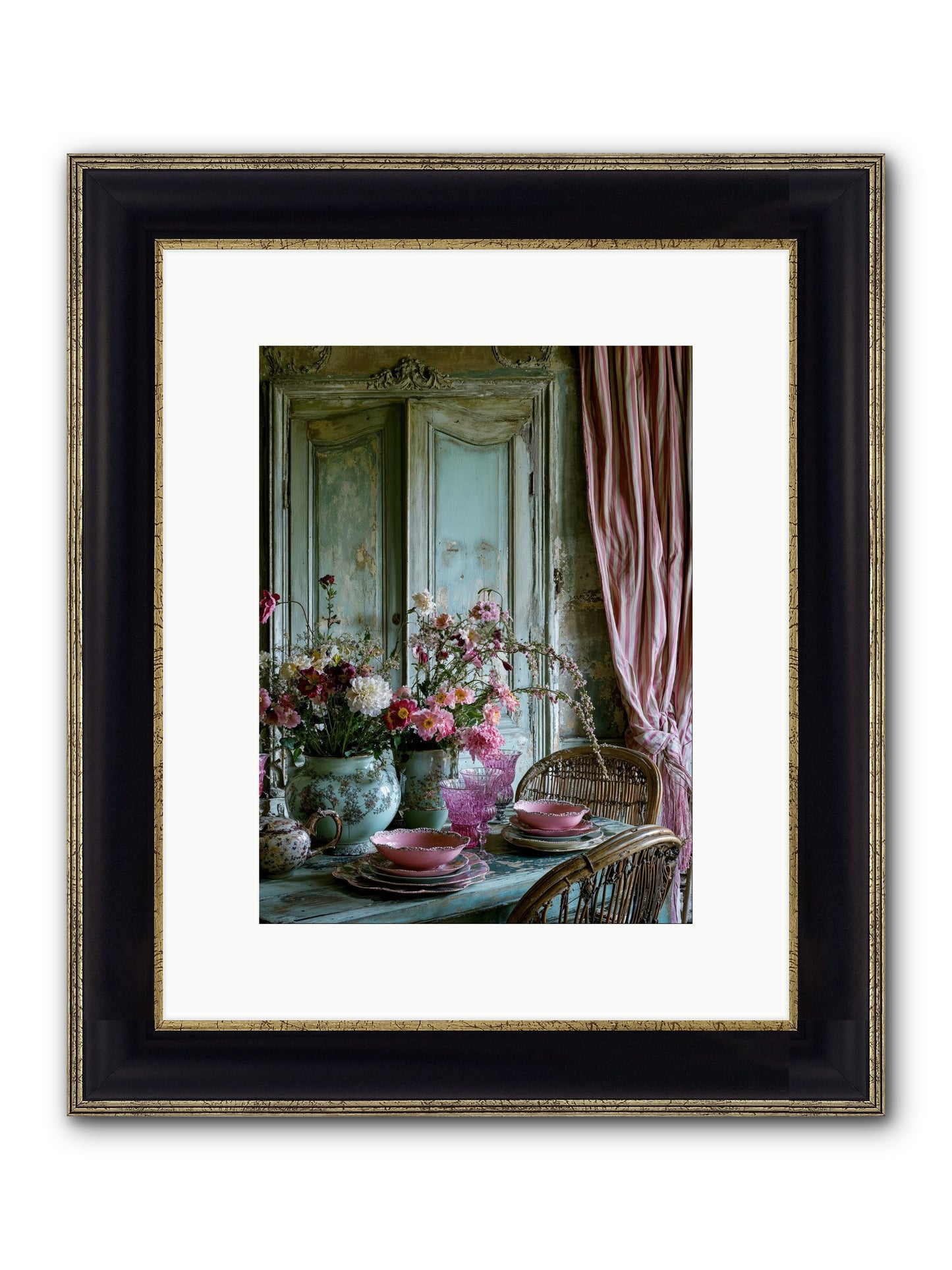 Gathering Of Angels Framed Print - Black & Gold 9x12