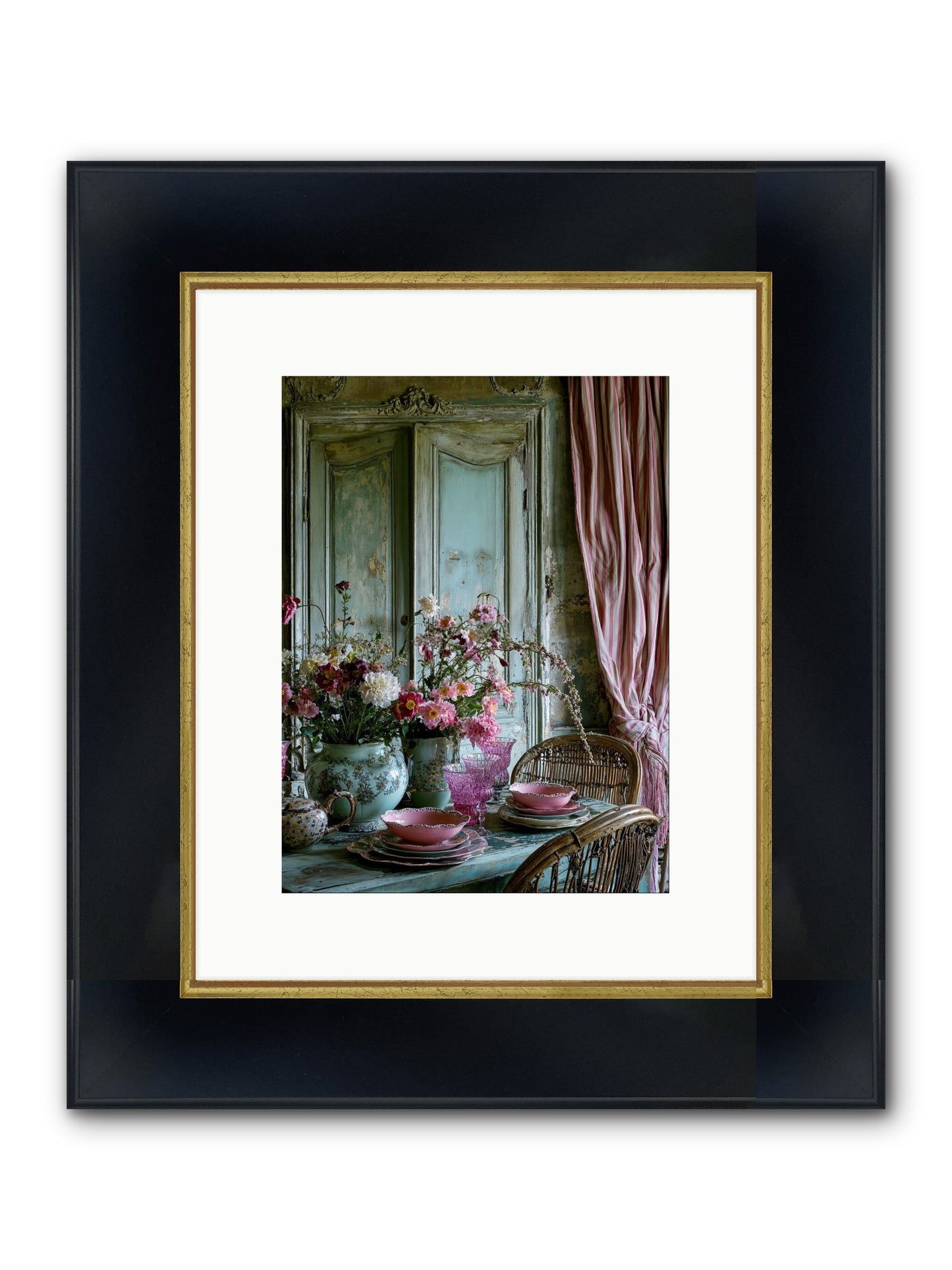Gathering Of Angels Framed Print - Wide Black w/Gold 9x12