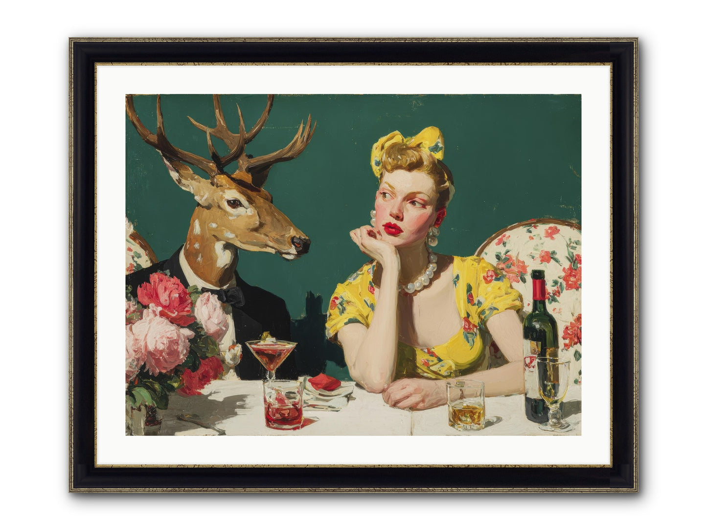 Gathering Of Gentle Souls Framed Print - Black & Gold 32x24